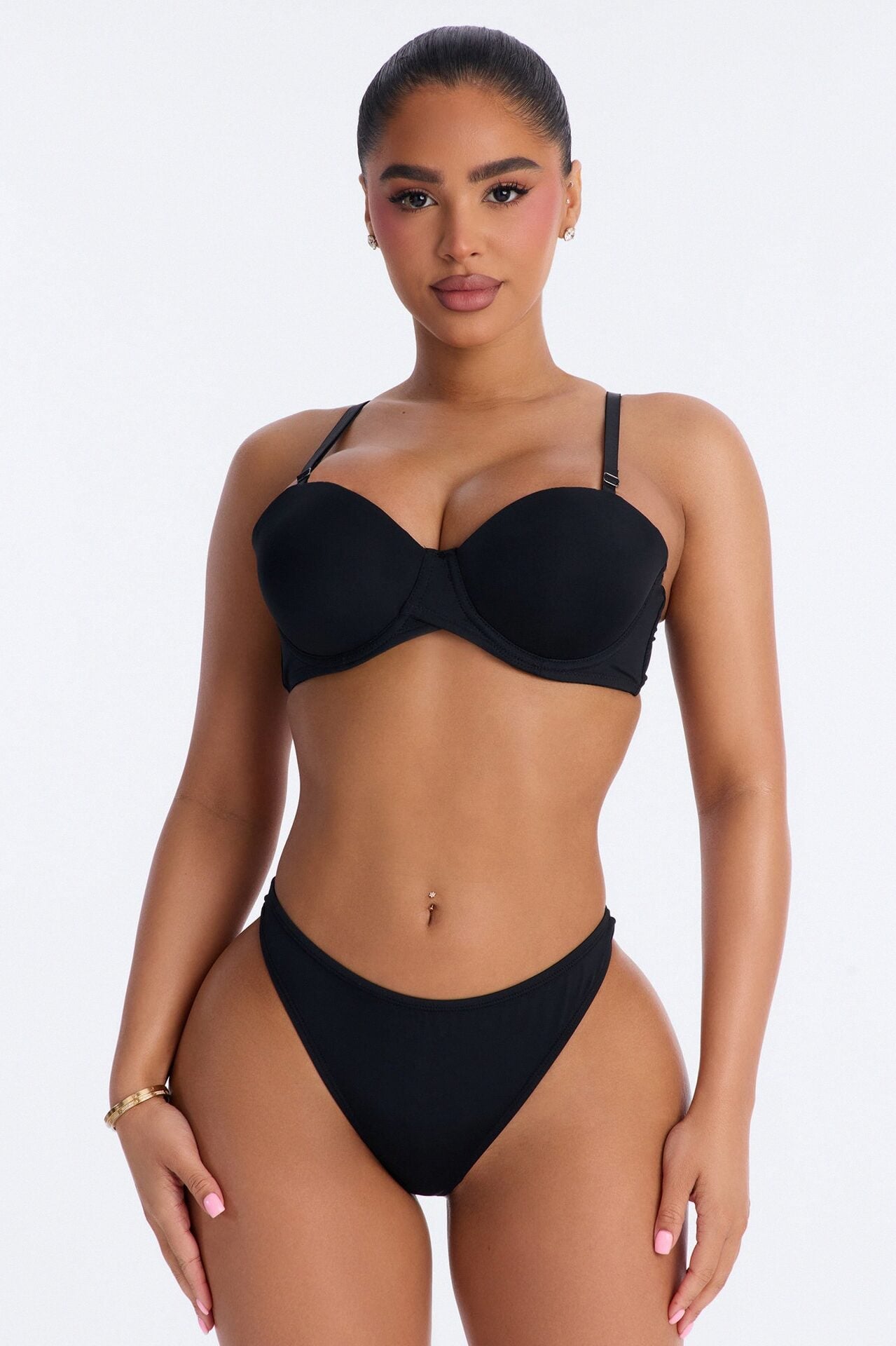 Bold Boost Multi Way Strapless Extreme Push Up Bra - Black image 2