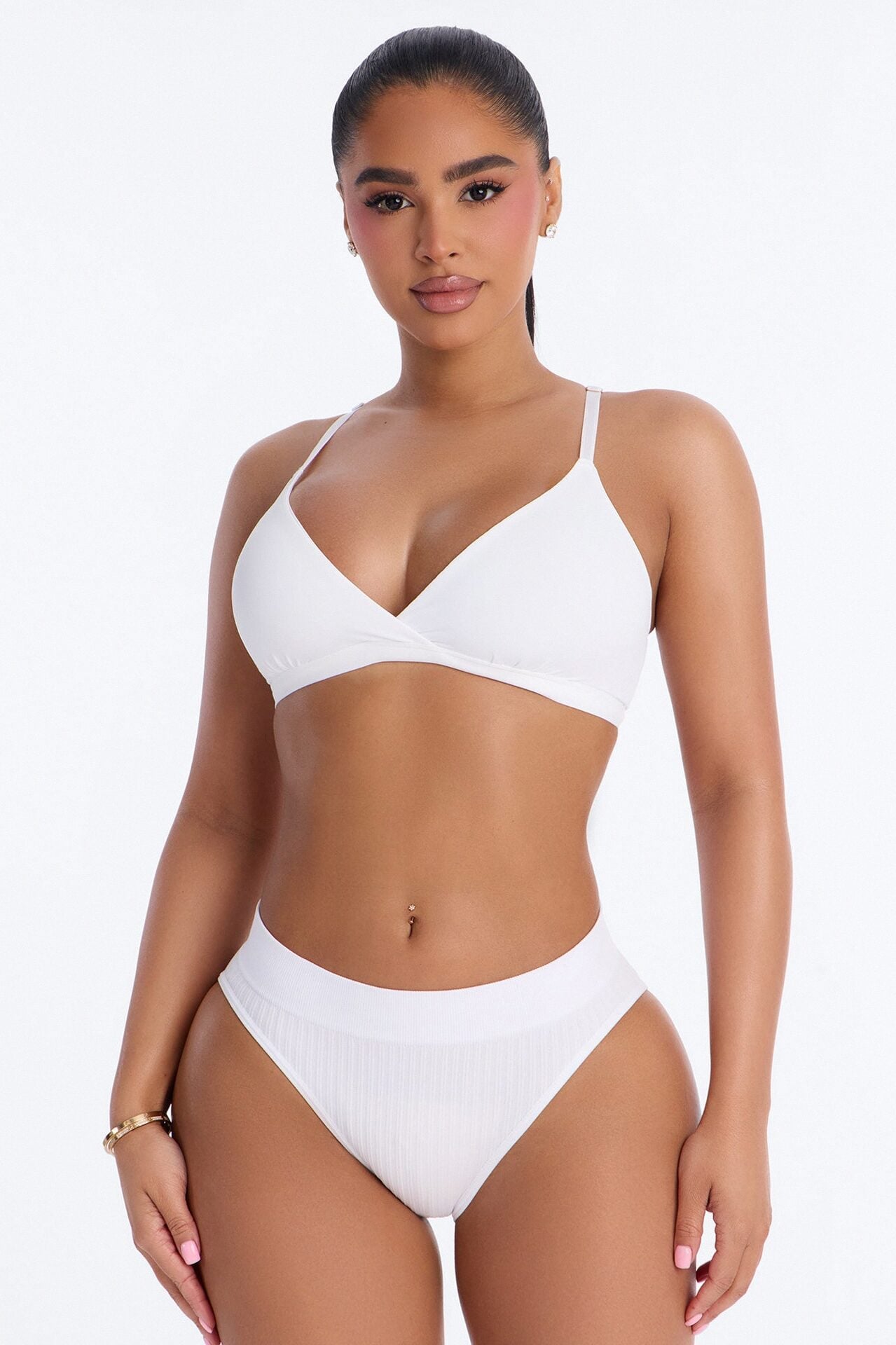 In High Demand Seamless Ribbed Brief Panty - White image 2