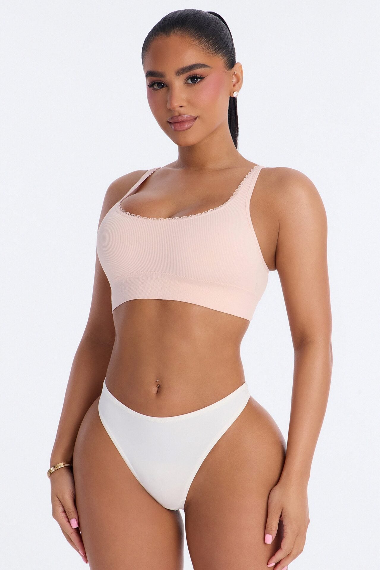 Sweet Secrets Ribbed Seamless Bralette - Pink image 2