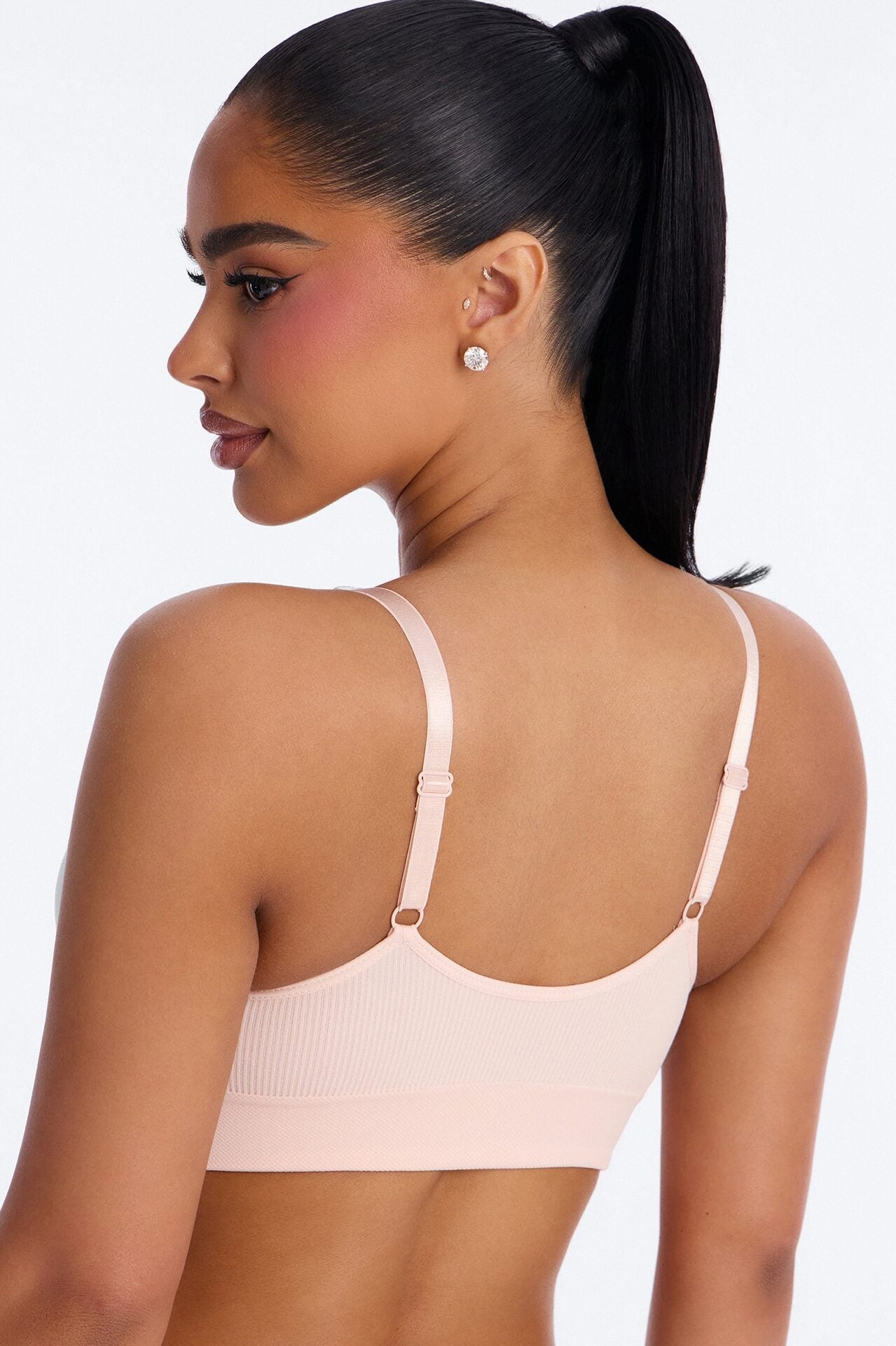Sweet Secrets Ribbed Seamless Bralette - Pink image 3