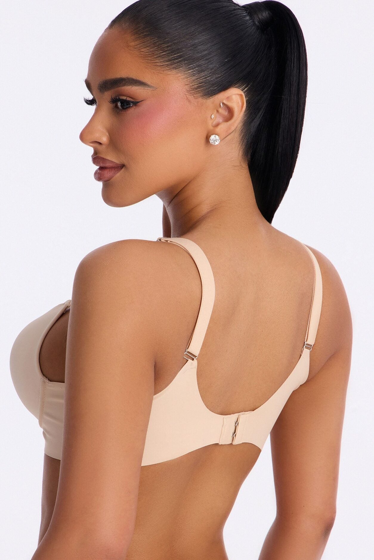 Smooth Like That Lightly Lined Scuba Demi Bra - Nude image 3