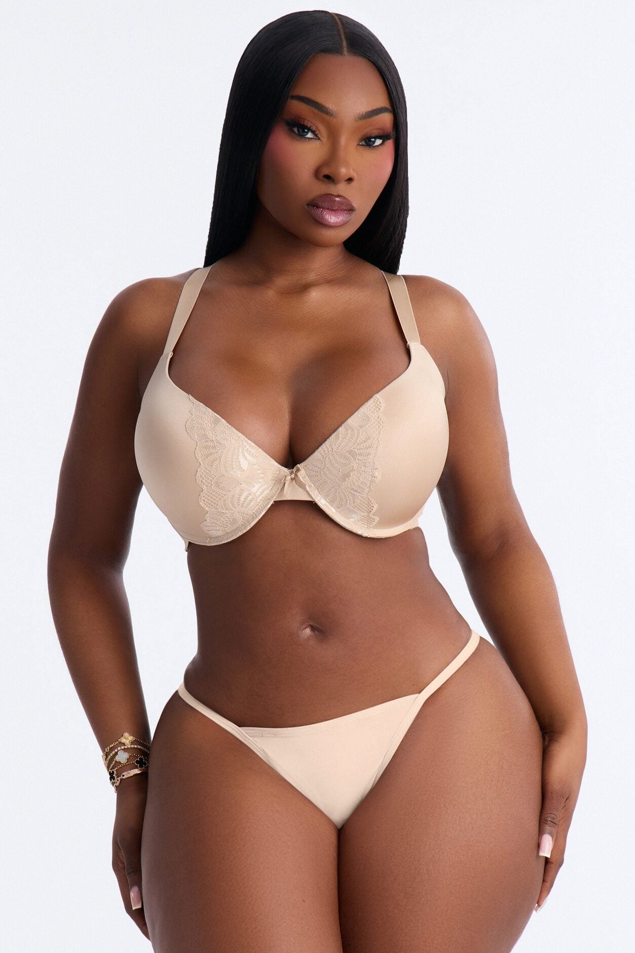 Cute and Lacey Shine Push Up Demi Bra - Nude image 5