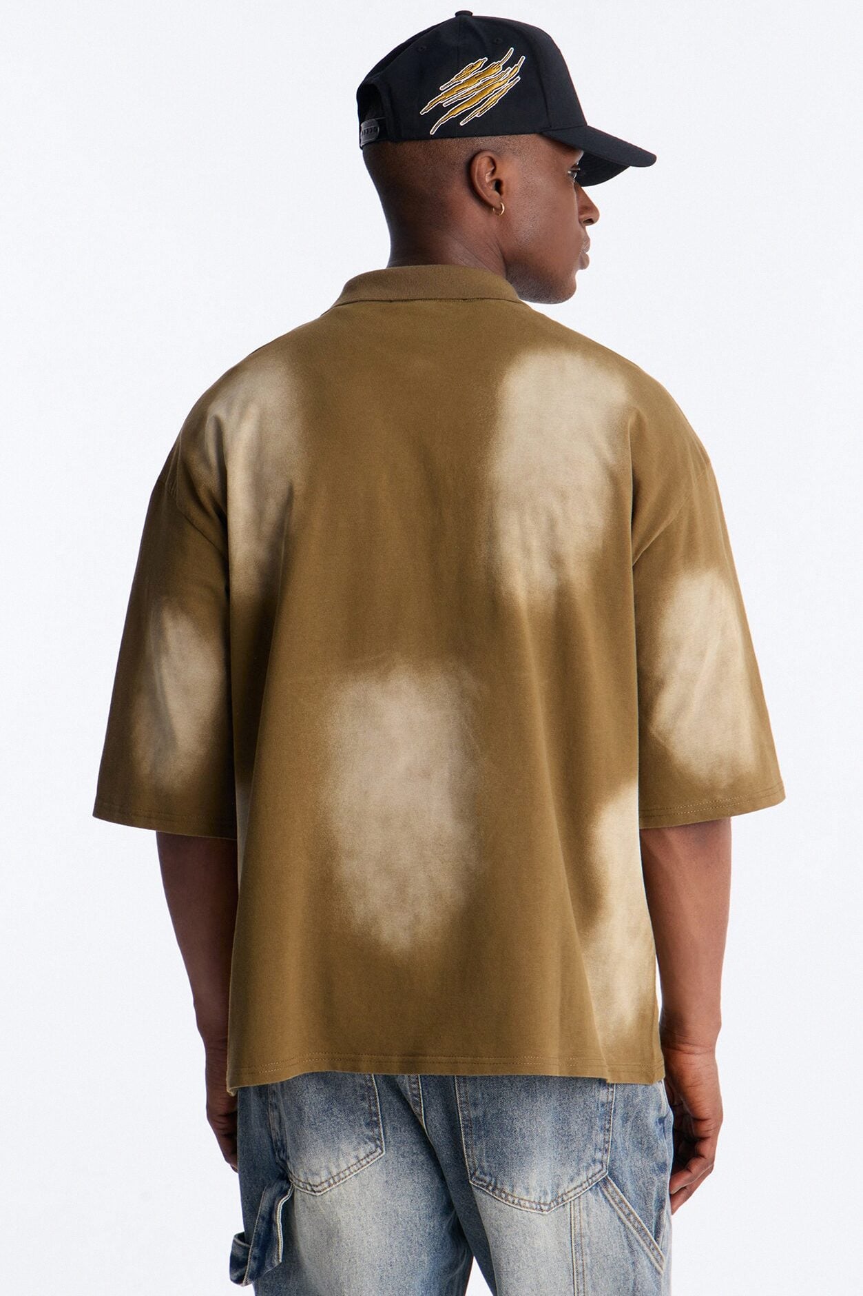 Stars And Saints illusion Short Sleeve Knit Polo - Brown image 4