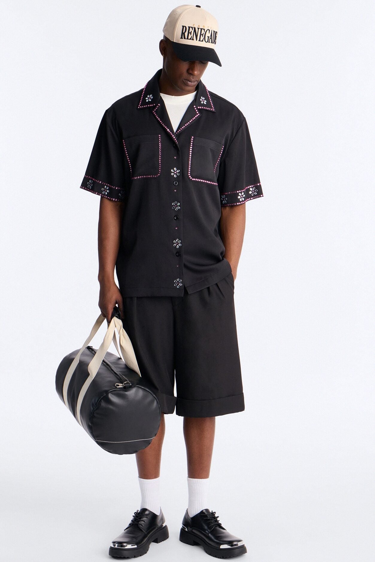 Midnight Bloom Cuban Collar Shirt - Black image 2