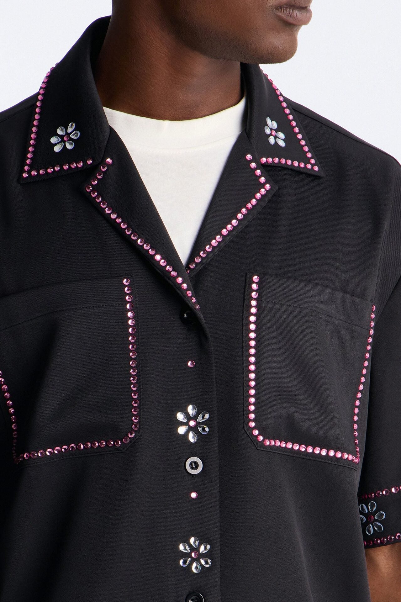 Midnight Bloom Cuban Collar Shirt - Black image 3