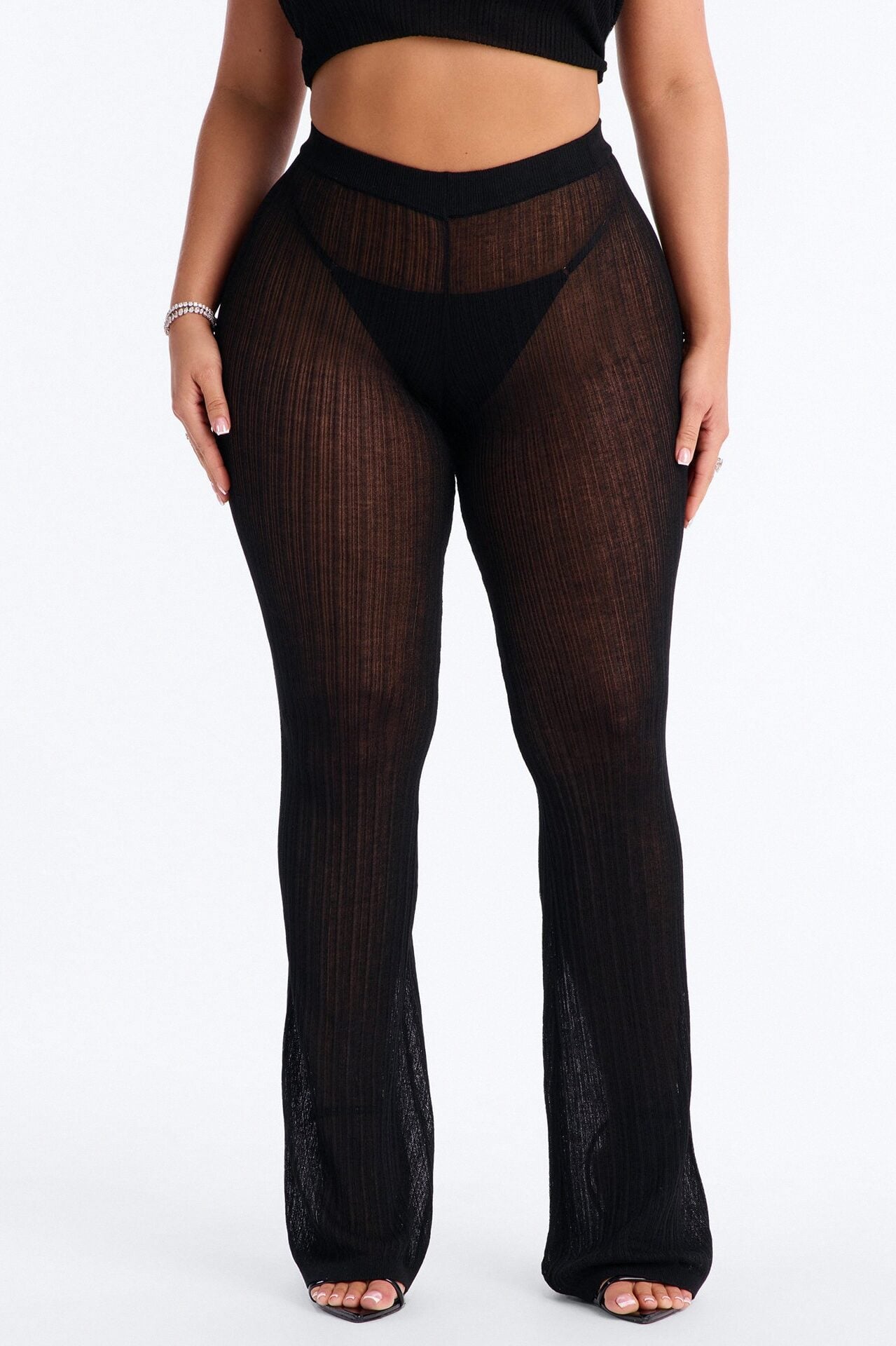 Sienna Sheer Knit Pant - Black image 2