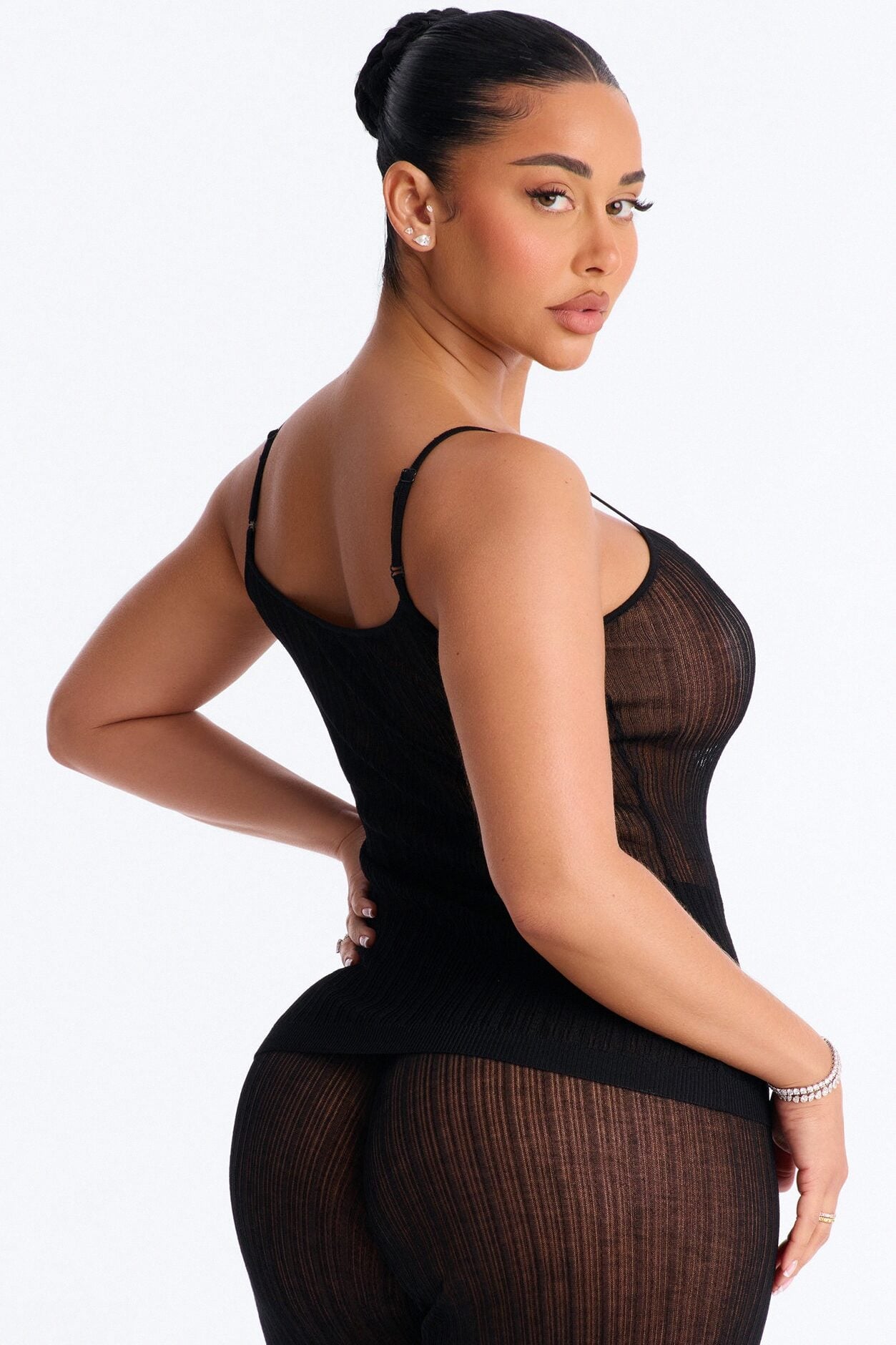 Sienna Sheer Knit Top - Black image 4