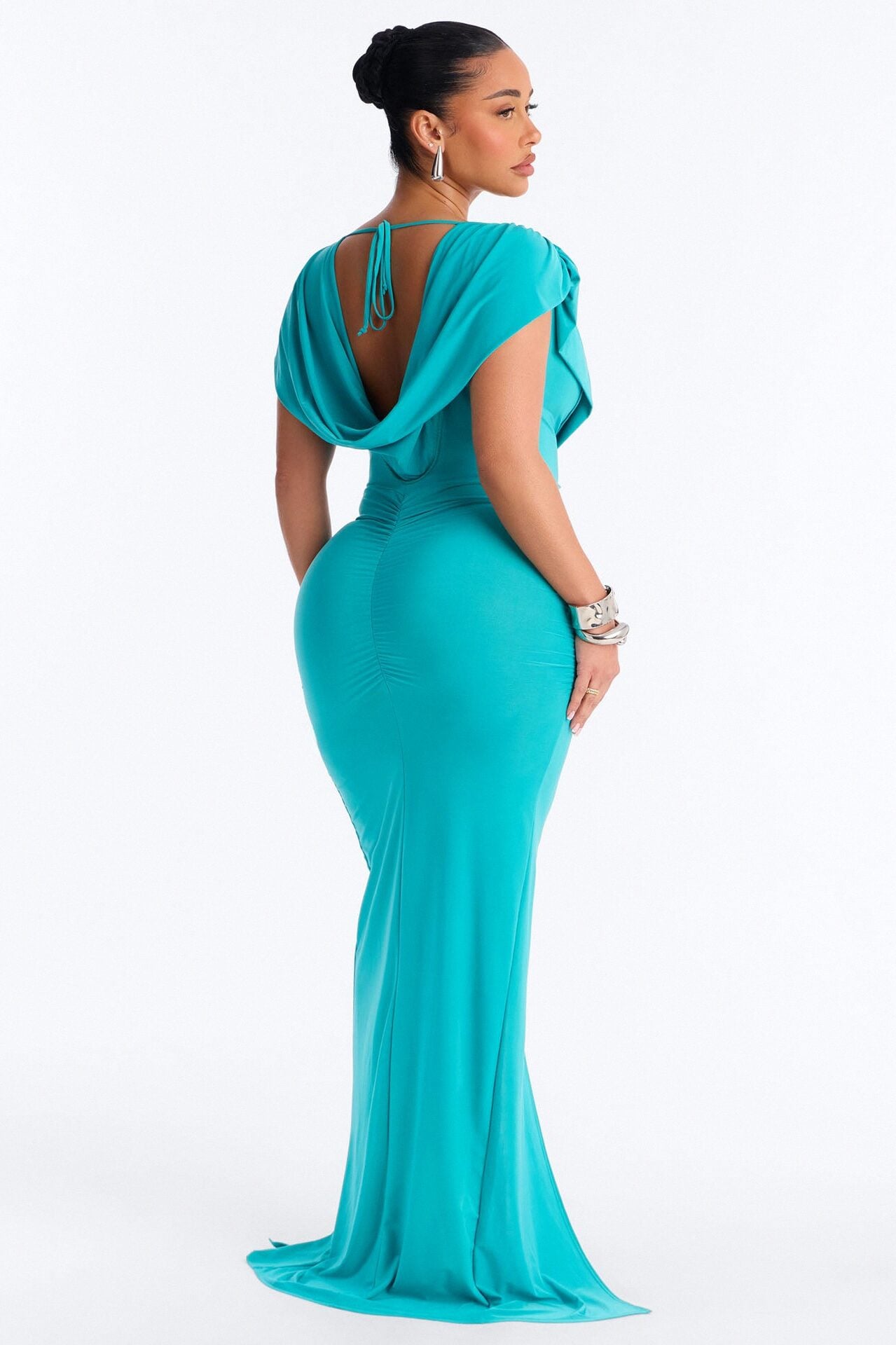Wynn Draped Maxi Dress - Turquoise image 4