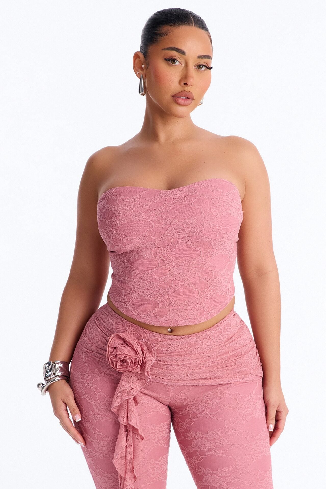Rosetta Lace Pant Set - Mauve image 2