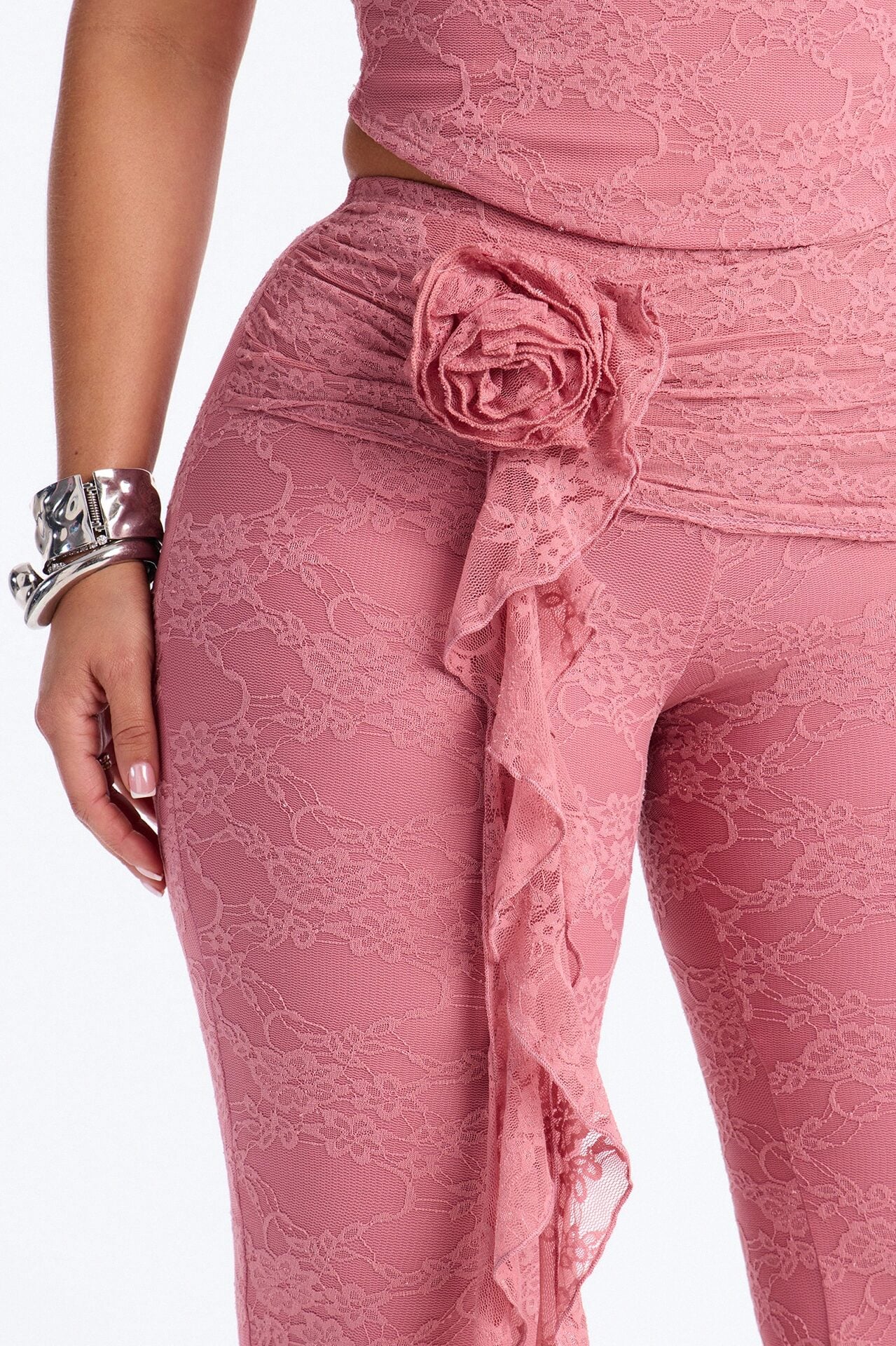 Rosetta Lace Pant Set - Mauve image 3