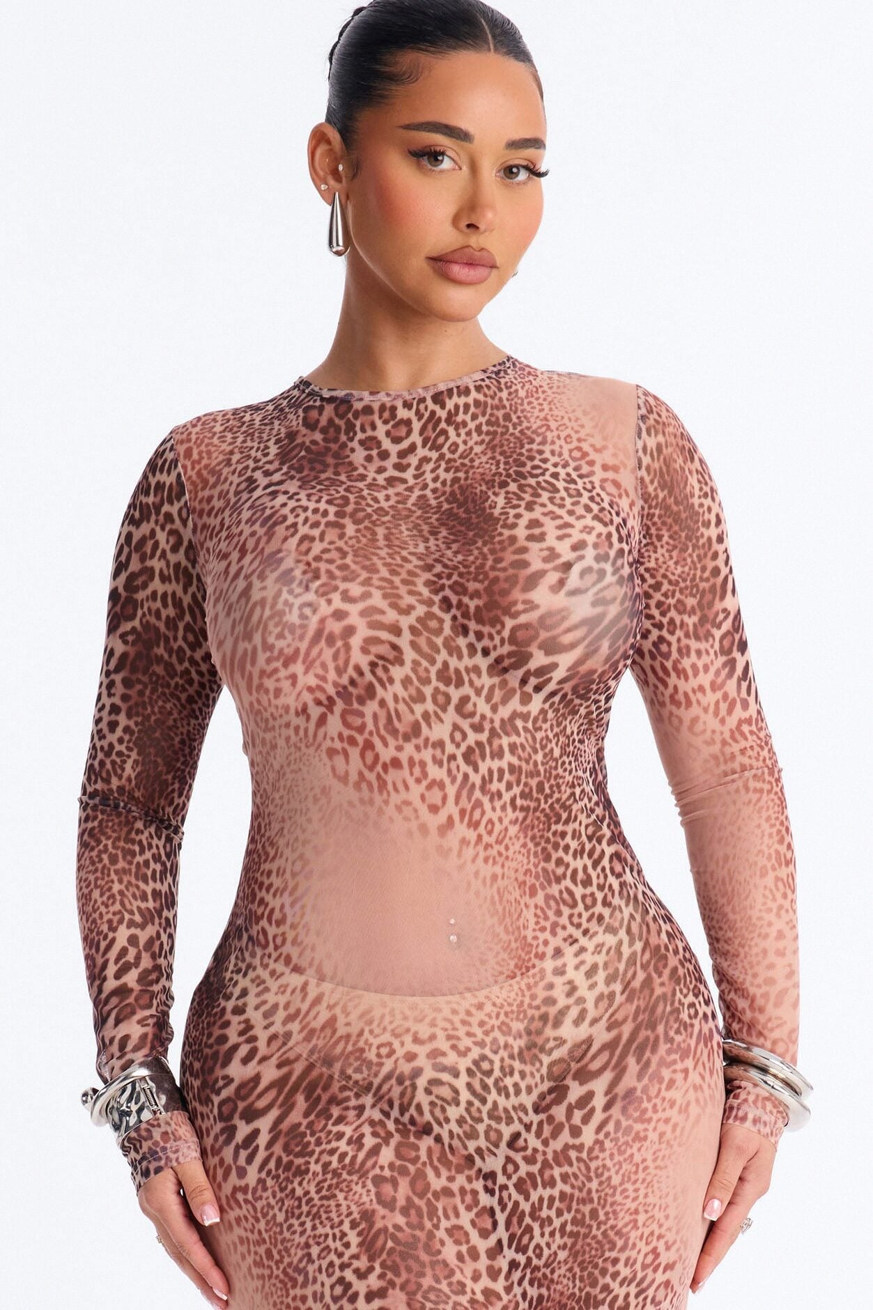 Vivian Leopard Mesh Maxi Dress - Leopard image 2