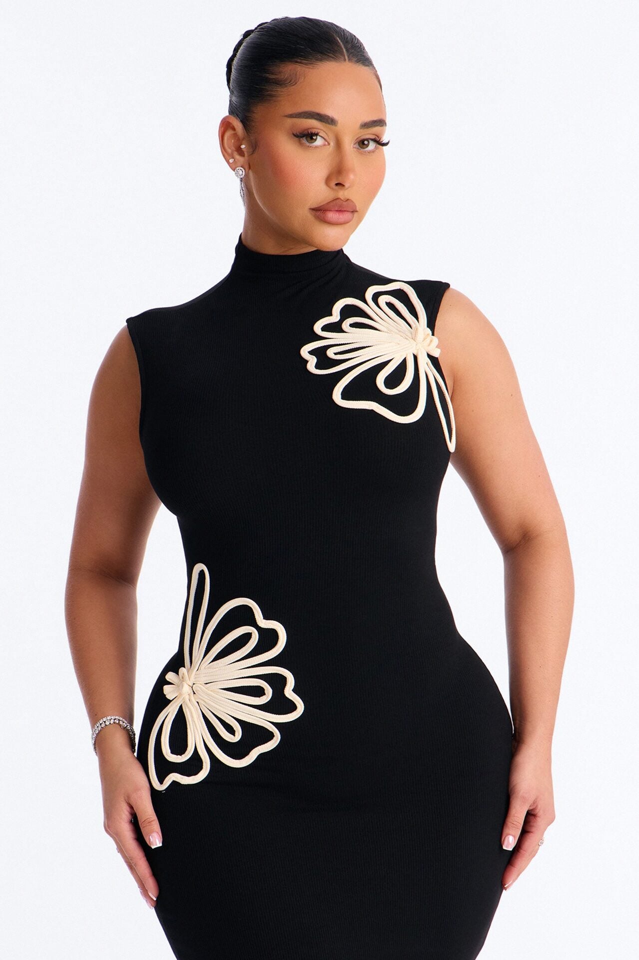 Georgia Mock Neck Maxi Dress - Black/combo image 2