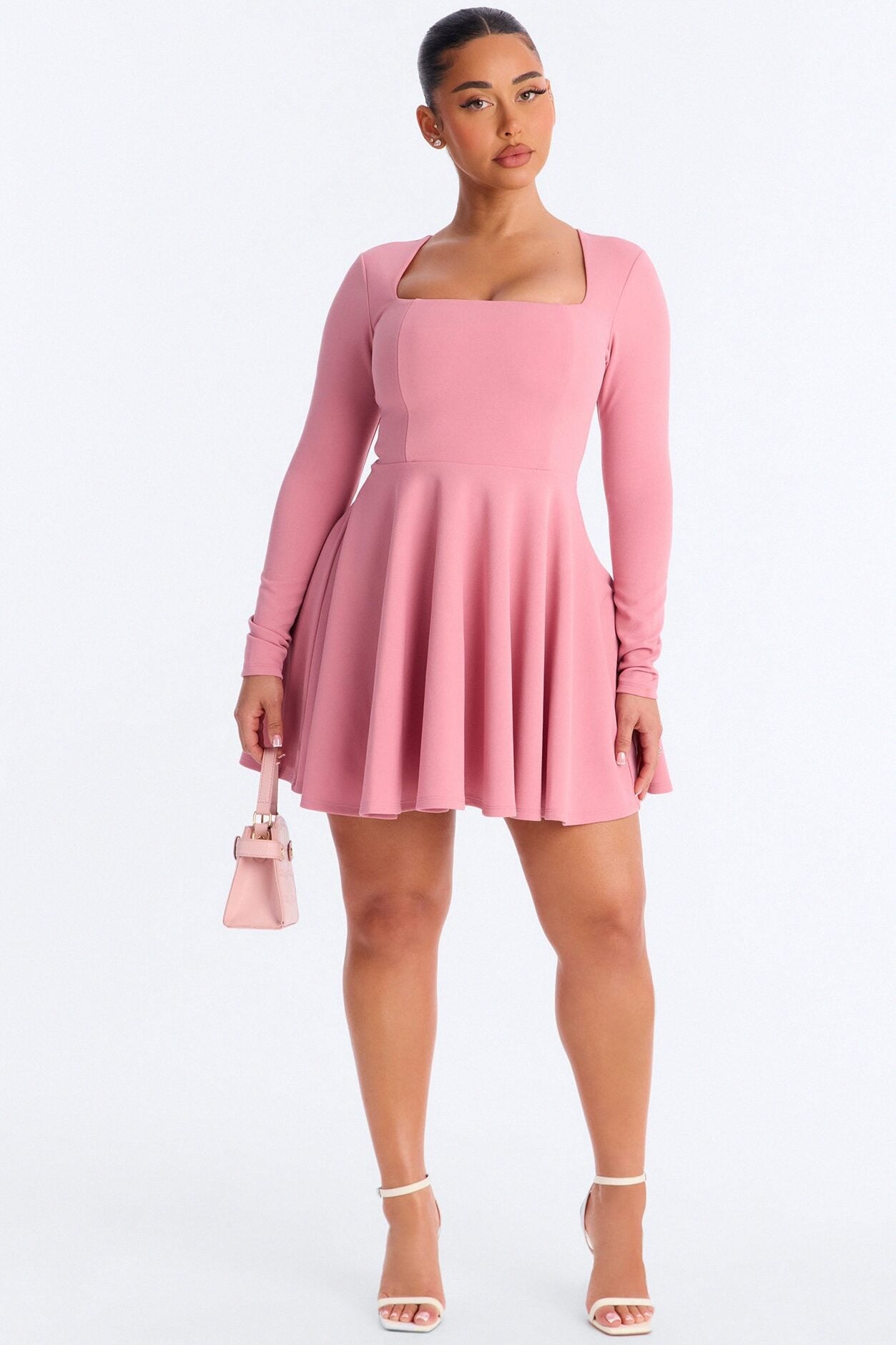 Alena Long Sleeve Mini Dress - Mauve image 2