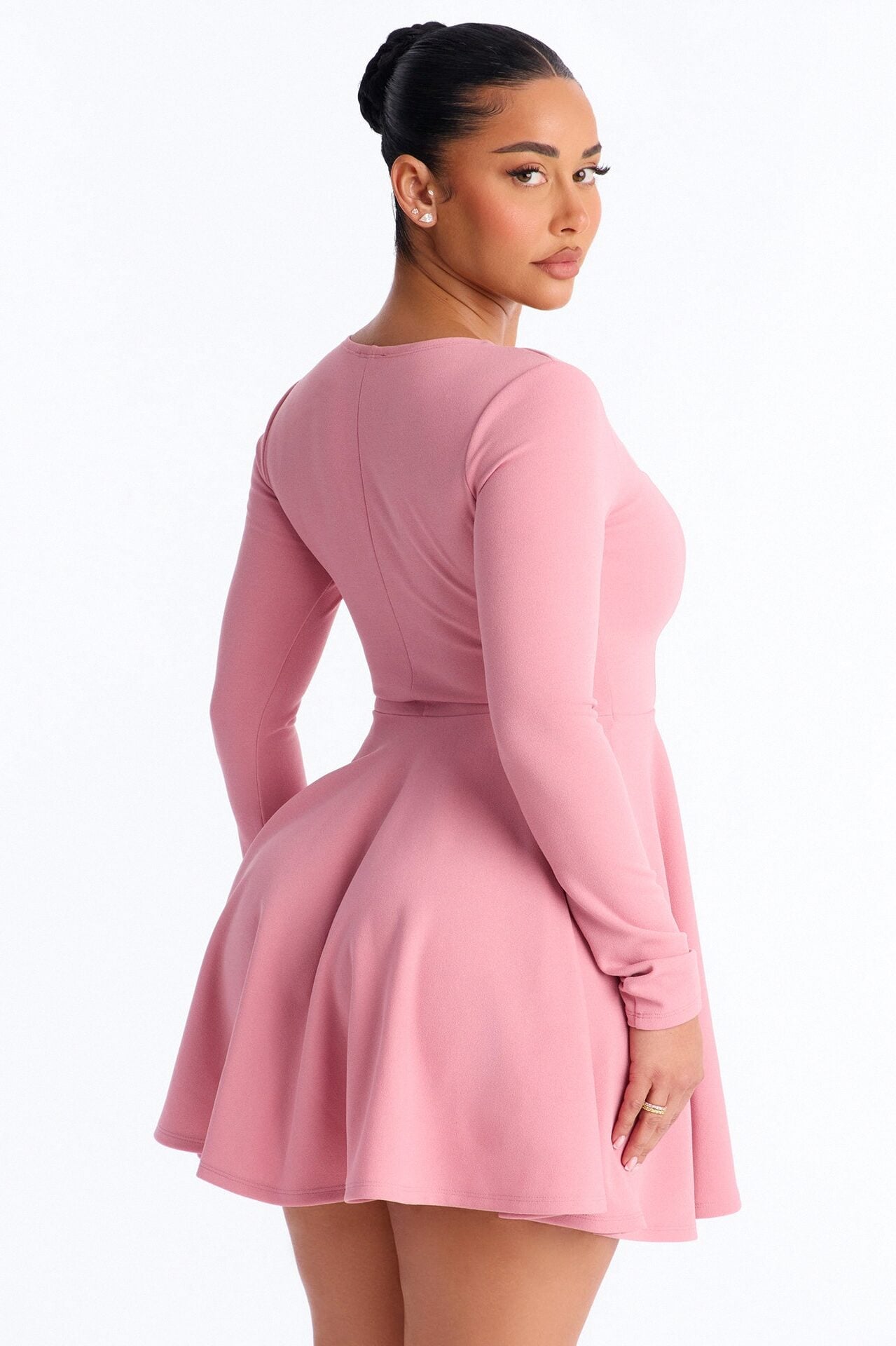 Alena Long Sleeve Mini Dress - Mauve image 4