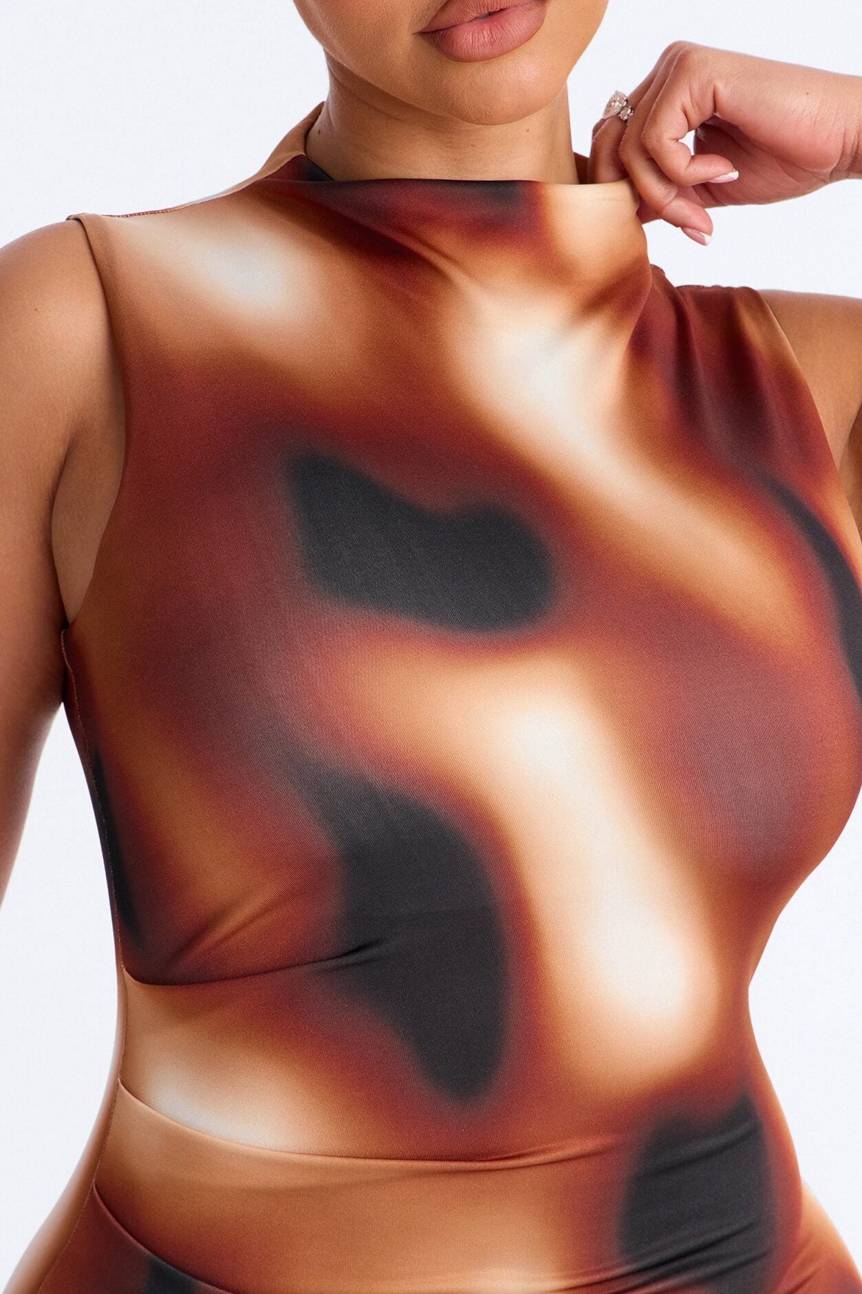 Zuri Tie Die Midi Dress - Brown/combo image 3