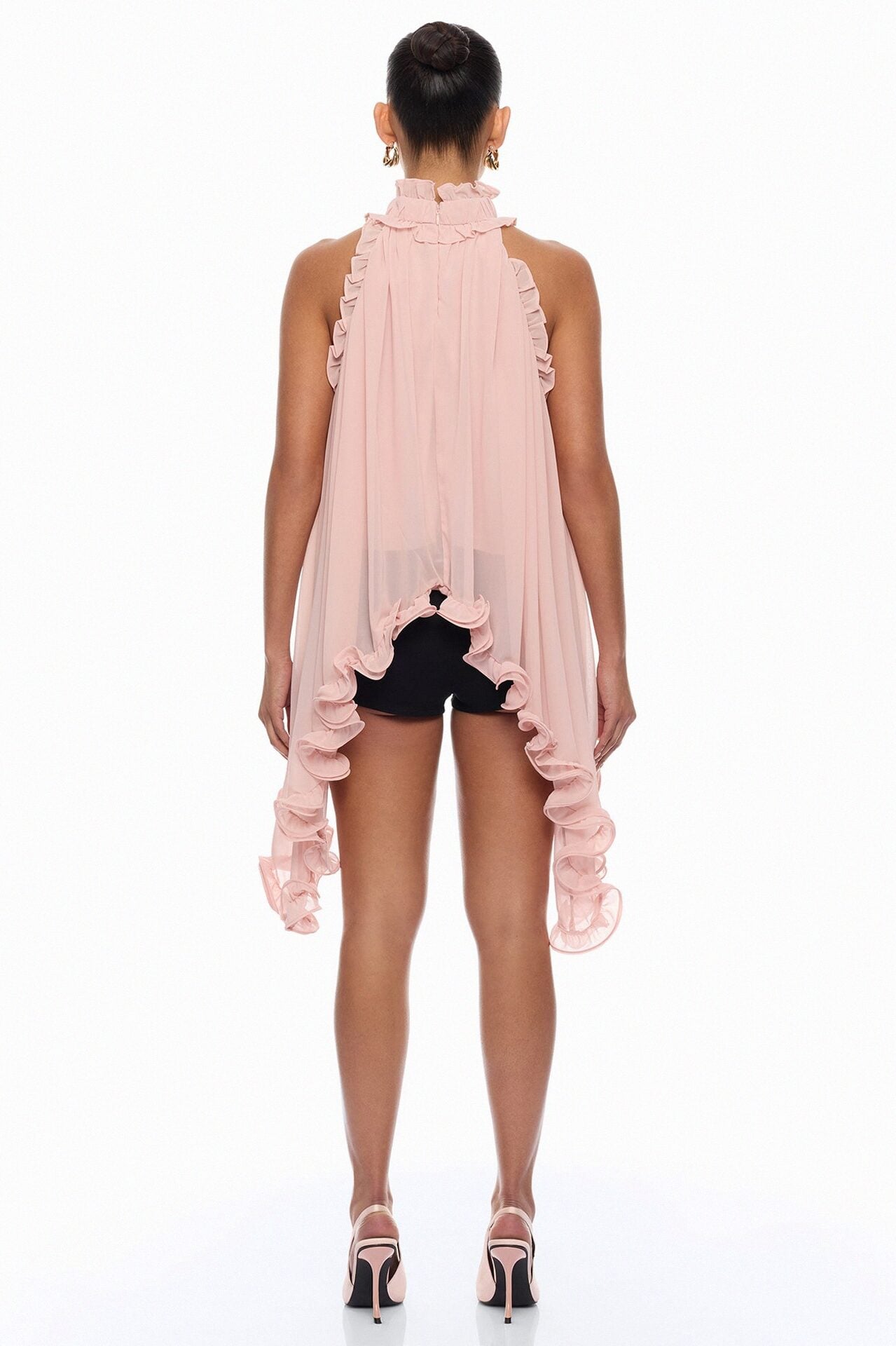 Sara Sleeveless Ruffle Blouse - Blush image 4