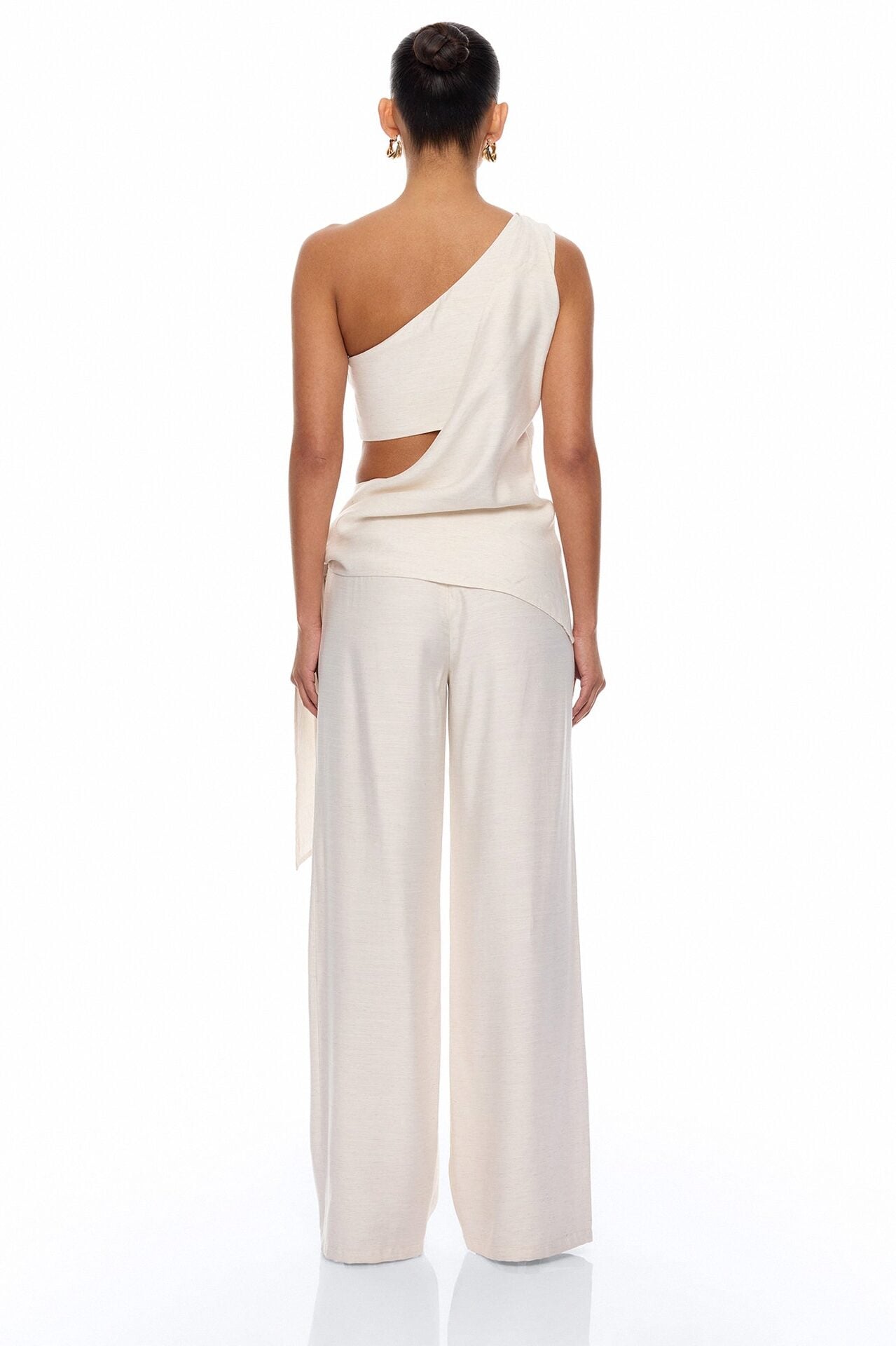 Off Script Draped Pant Set - Taupe image 4