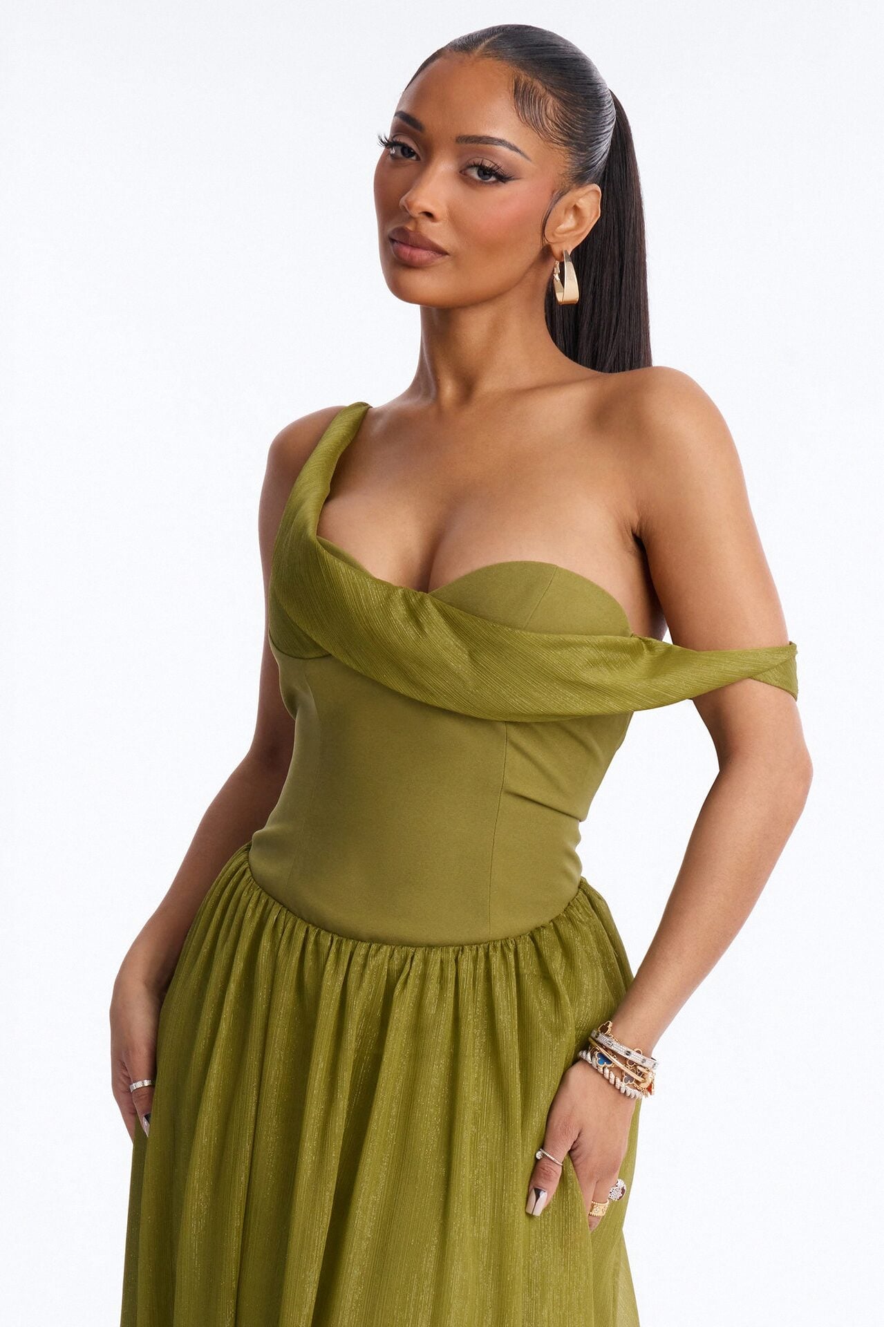 Kaia Drop Waist Gown - Sage image 2