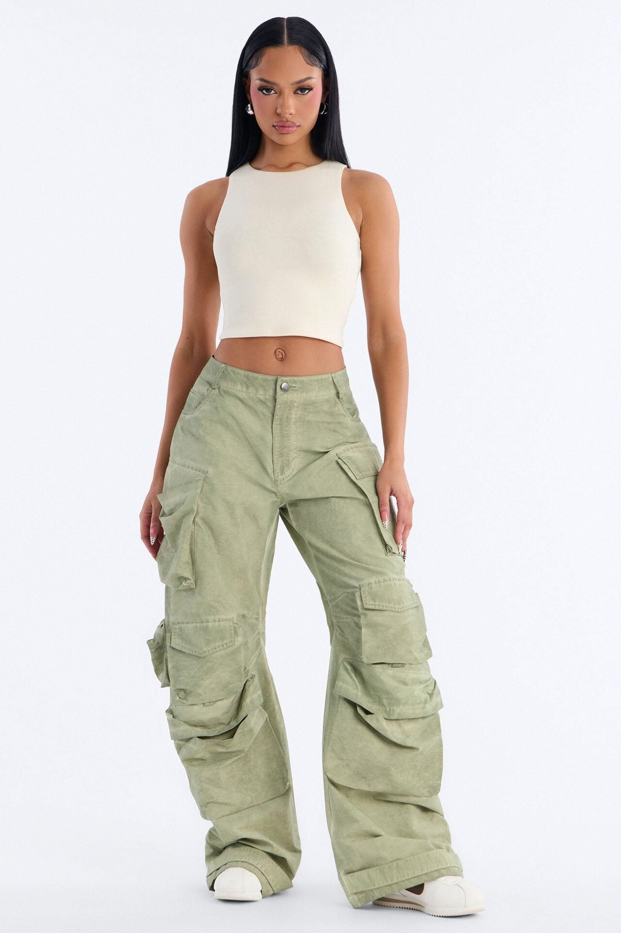 Amberly Double Lined Jersey Tank - Bone image 2