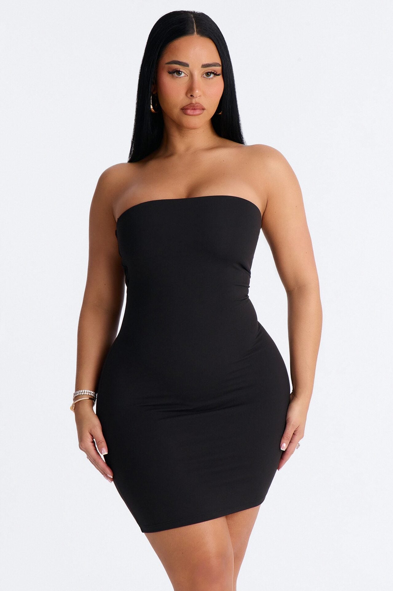 Capri Strapless Double Lined Mini Dress - Black image 2