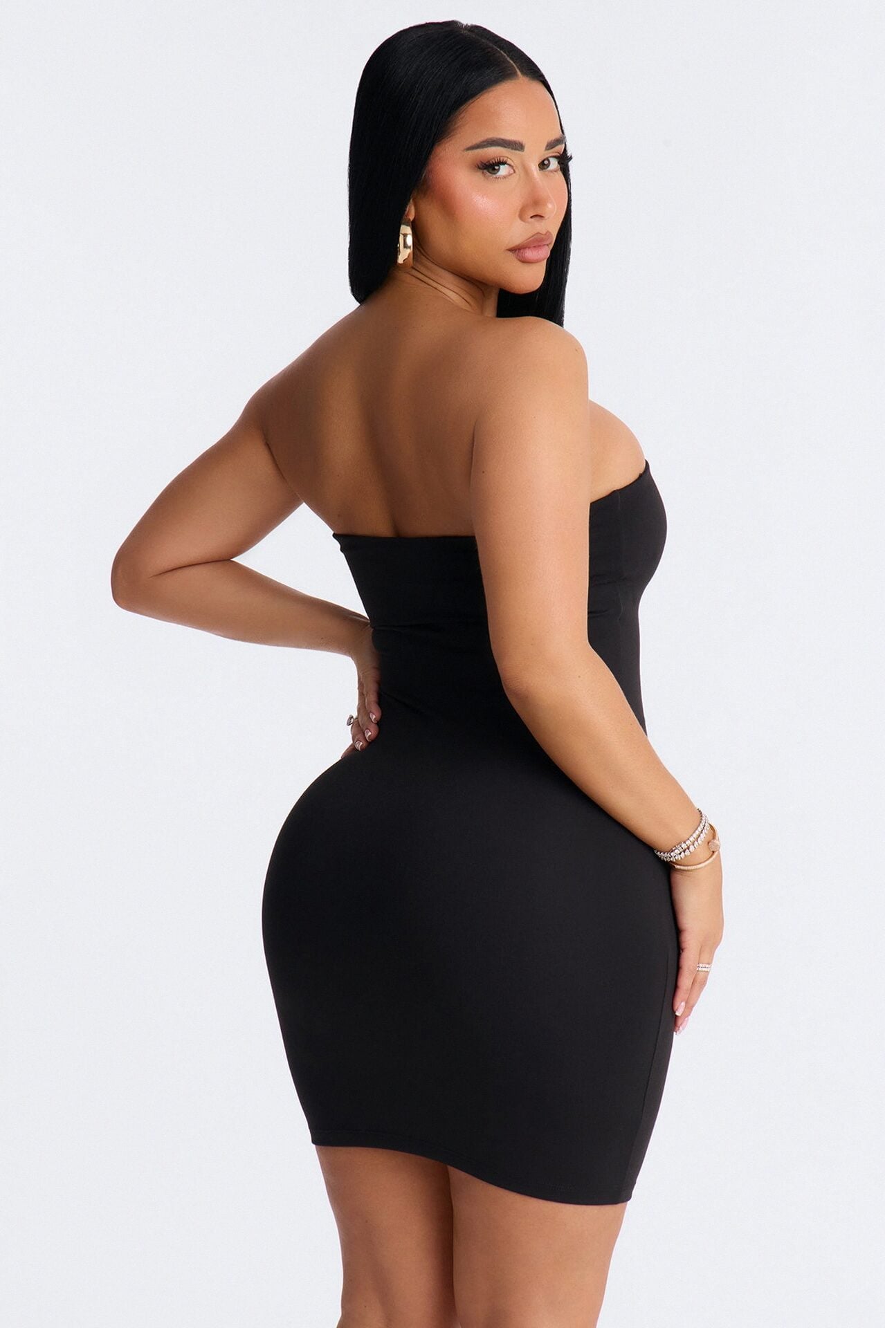 Capri Strapless Double Lined Mini Dress - Black image 3