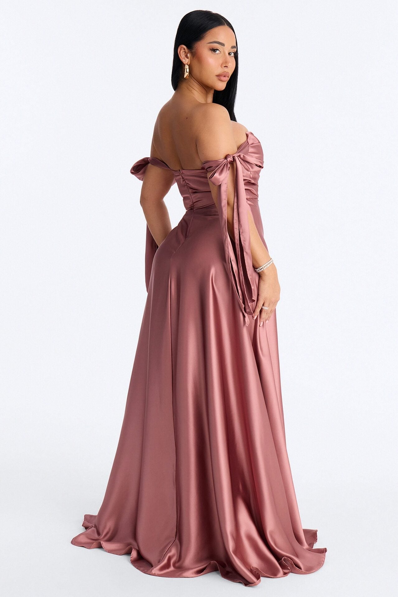 Sweet Intentions Satin Gown - Mocha image 3