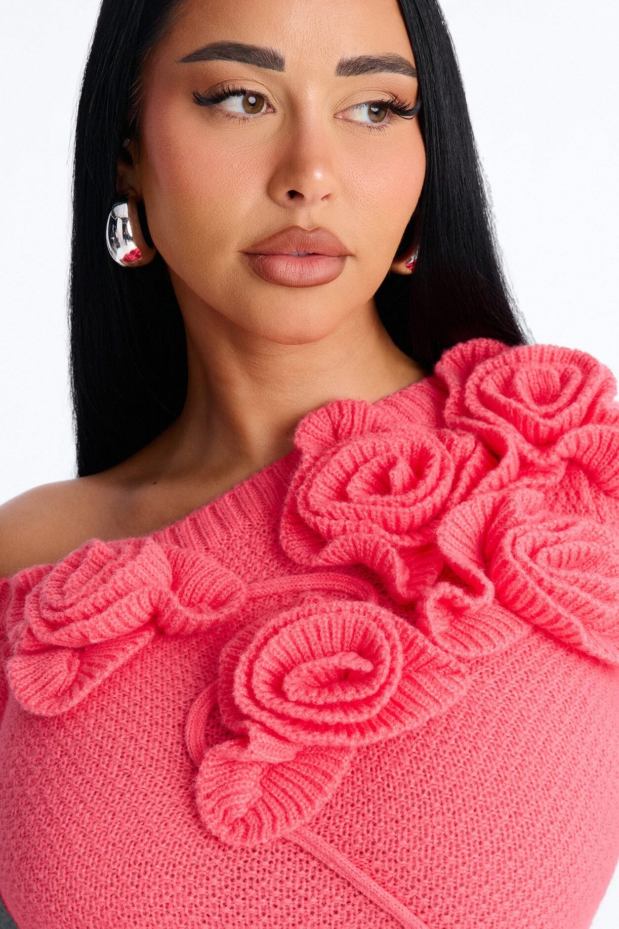 Brighten Up Long Sleeve Sweater Mini Dress - Coral image 2