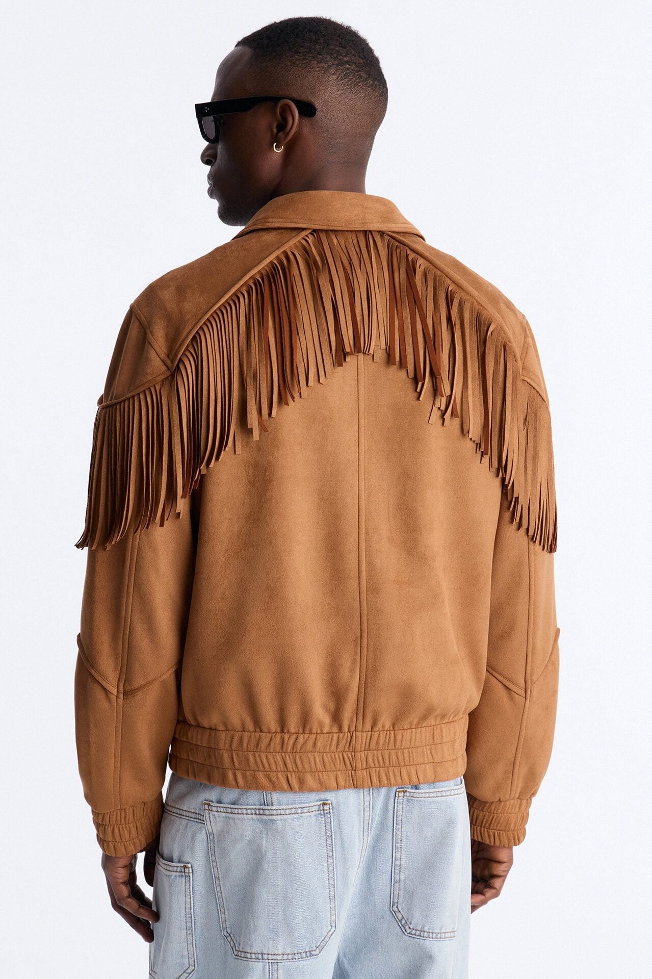 Fringed Festival Grounds Faux Suede Jacket - Camel image 4