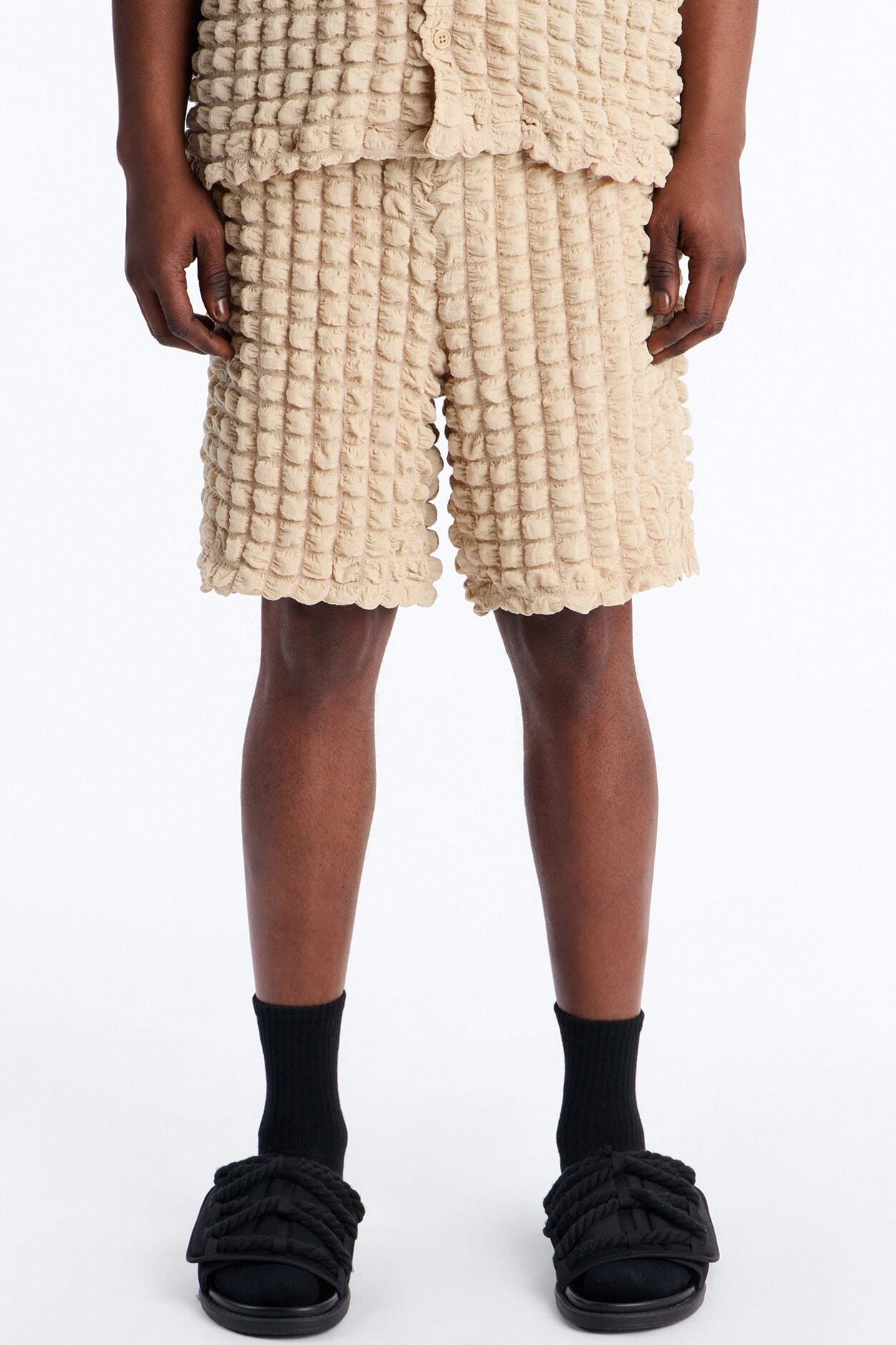 Relaxed Effervesce Textured Short - Tan image 2