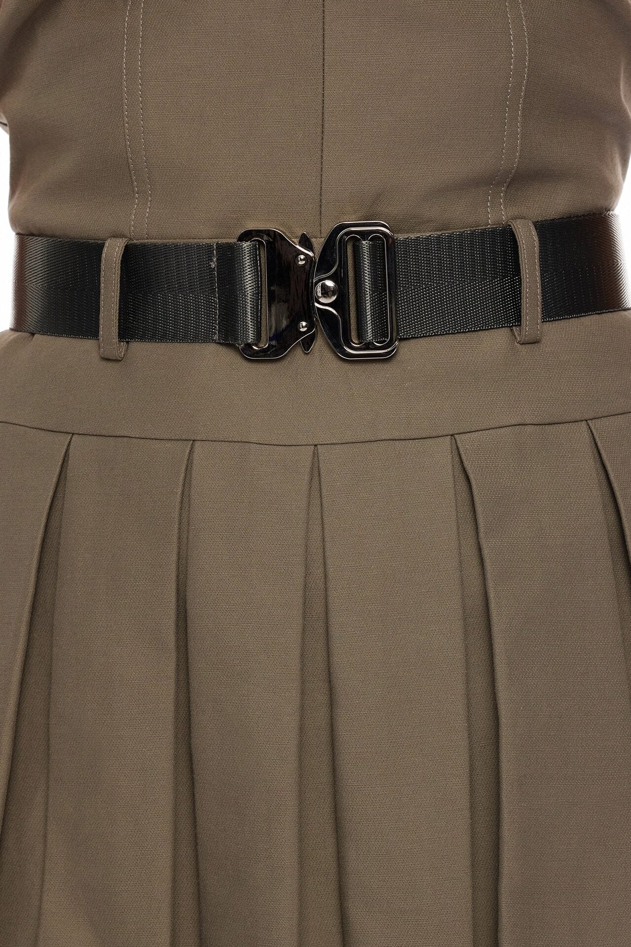 Morgan Belted Cargo Bubble Mini Dress - Olive image 3