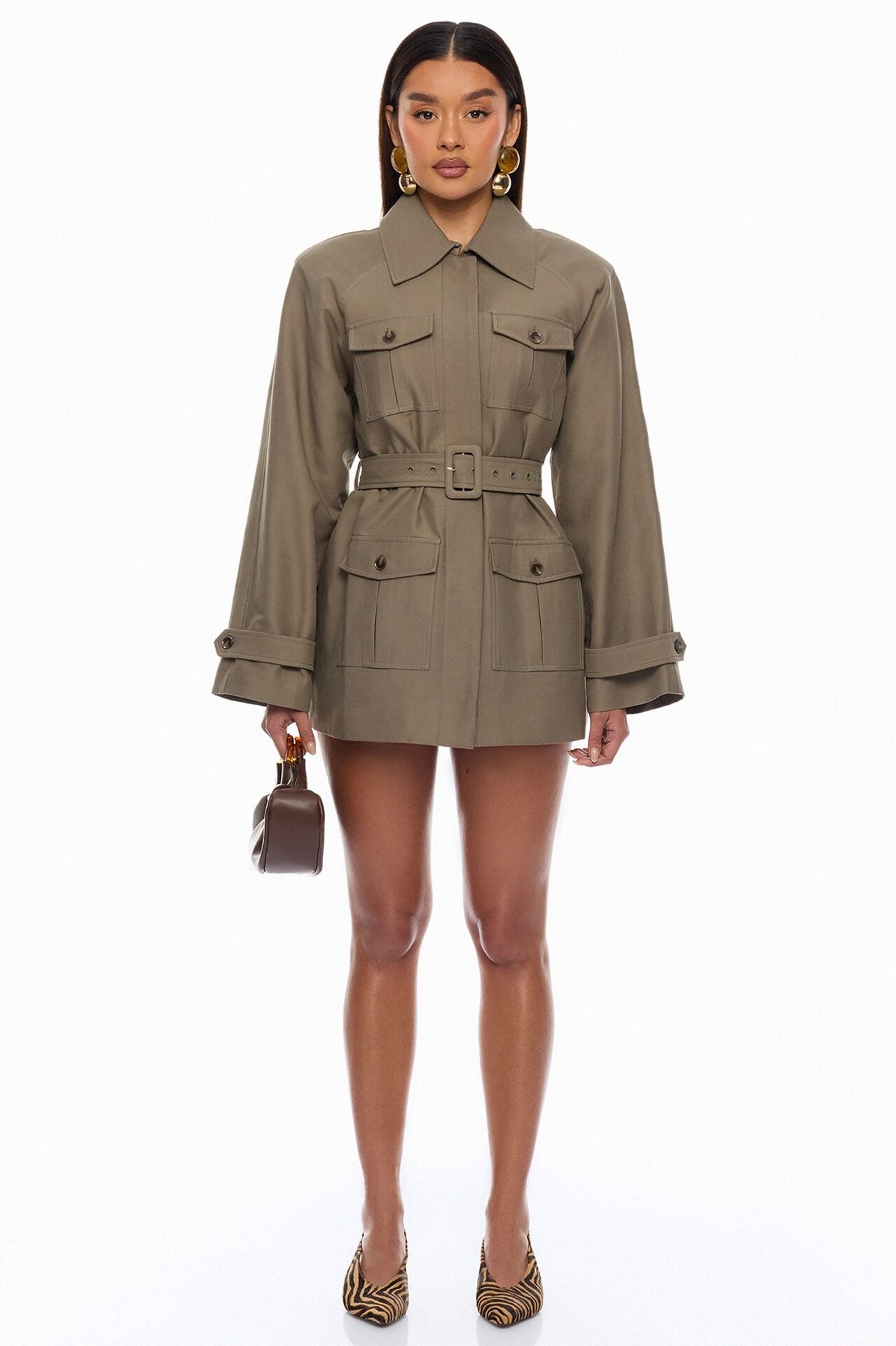Marcella Belted Jacket - Olive image 2