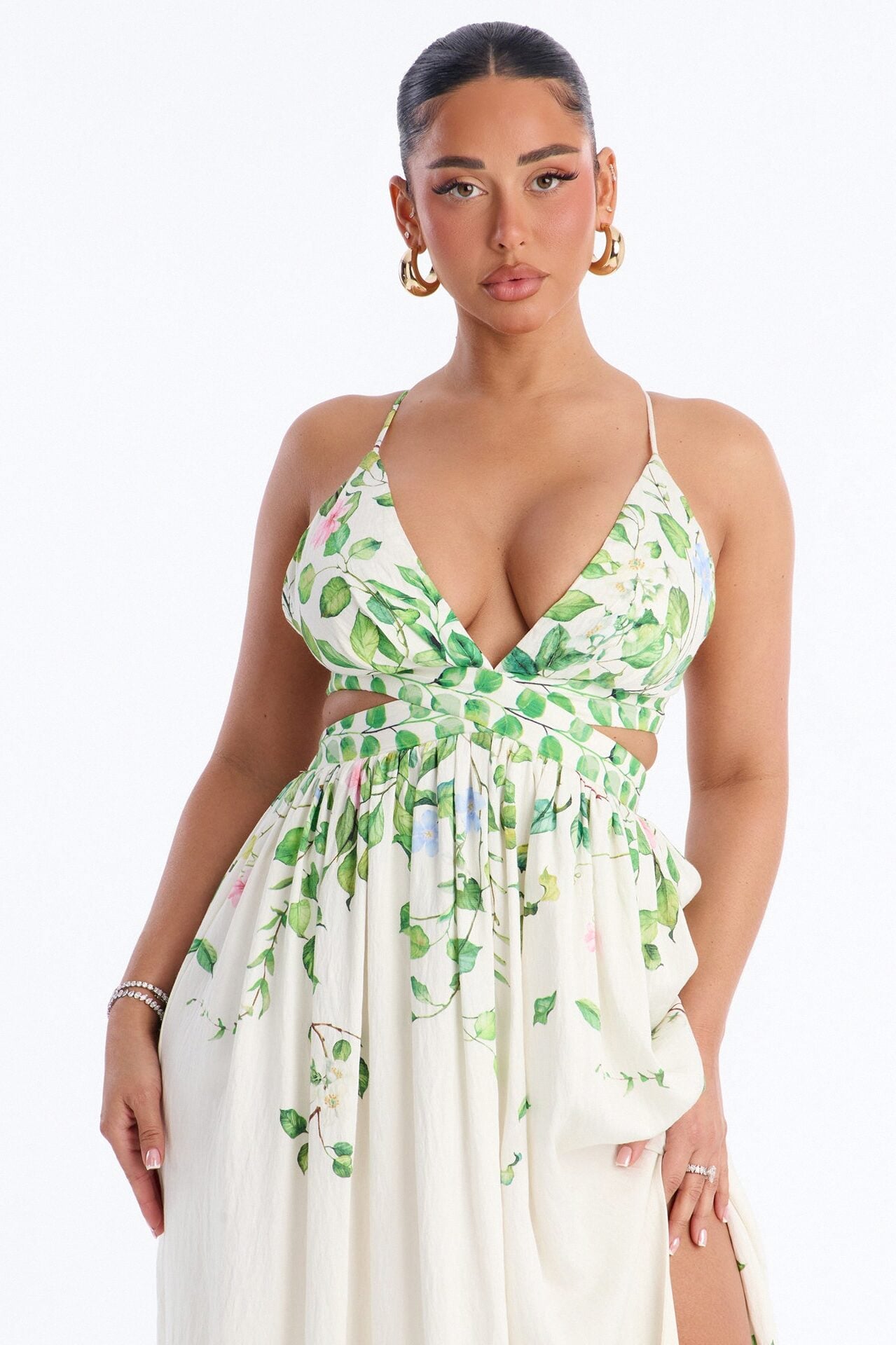 Dainty Love Linen Maxi Dress - Ivory/combo image 2