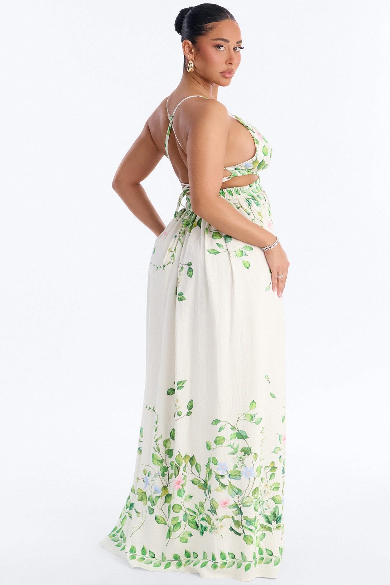 Dainty Love Linen Maxi Dress - Ivory/combo image 4