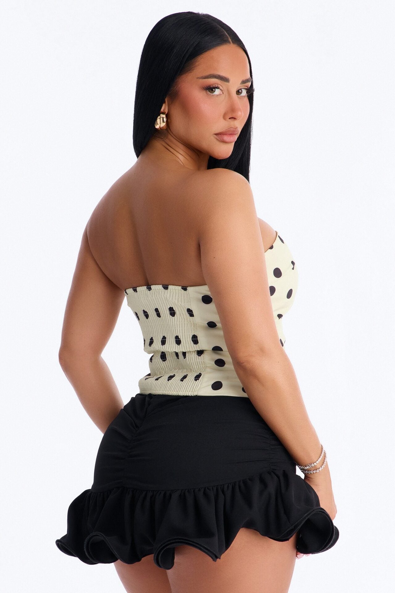 Dots Before Drama Smocked Tube Top - Cream/combo image 4