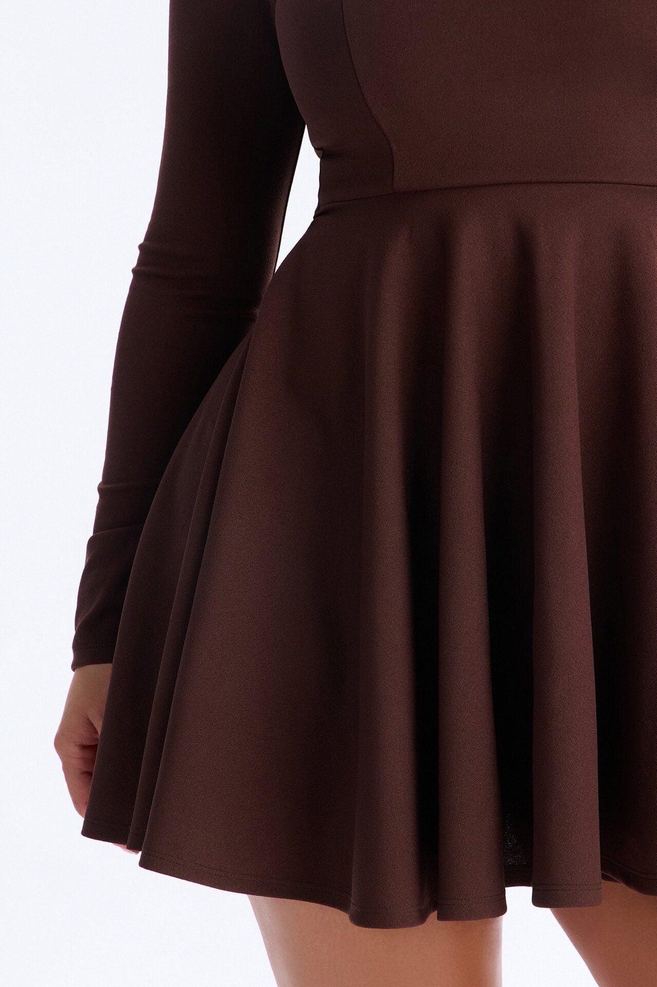 Alena Long Sleeve Mini Dress - Chocolate image 3