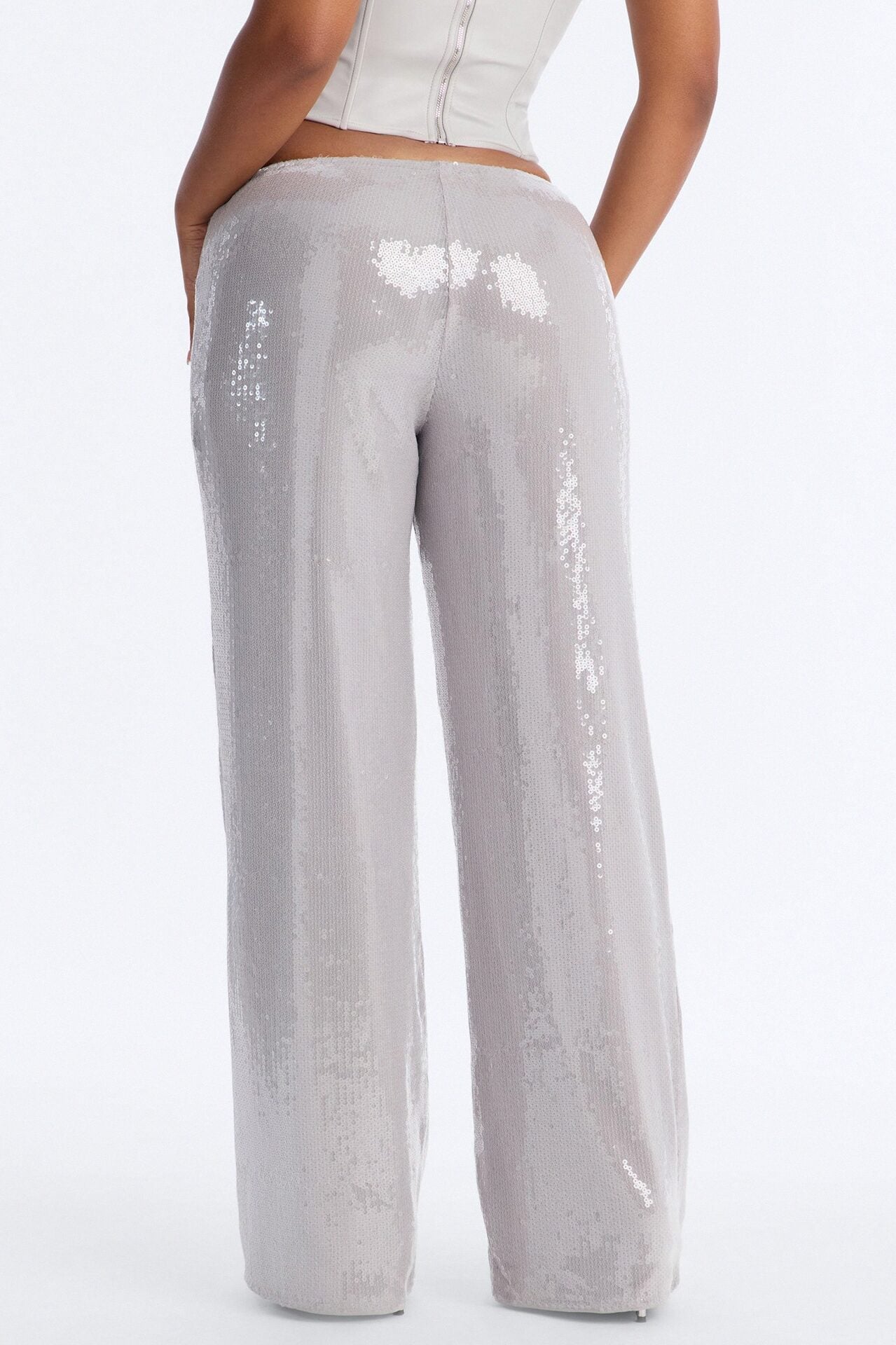 Glow Time Sequin Embellished Pants - Grey image 4