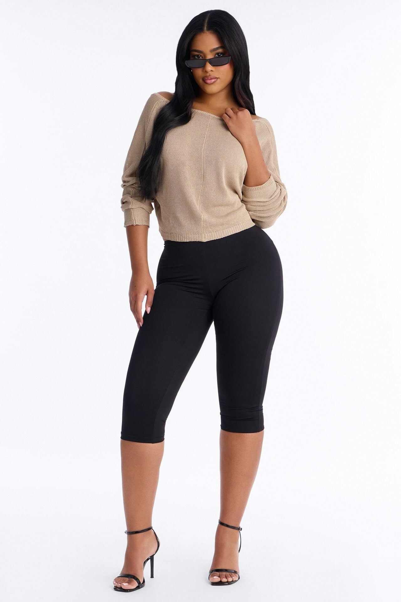 Island Girl Backless Sweater Top - Taupe image 2