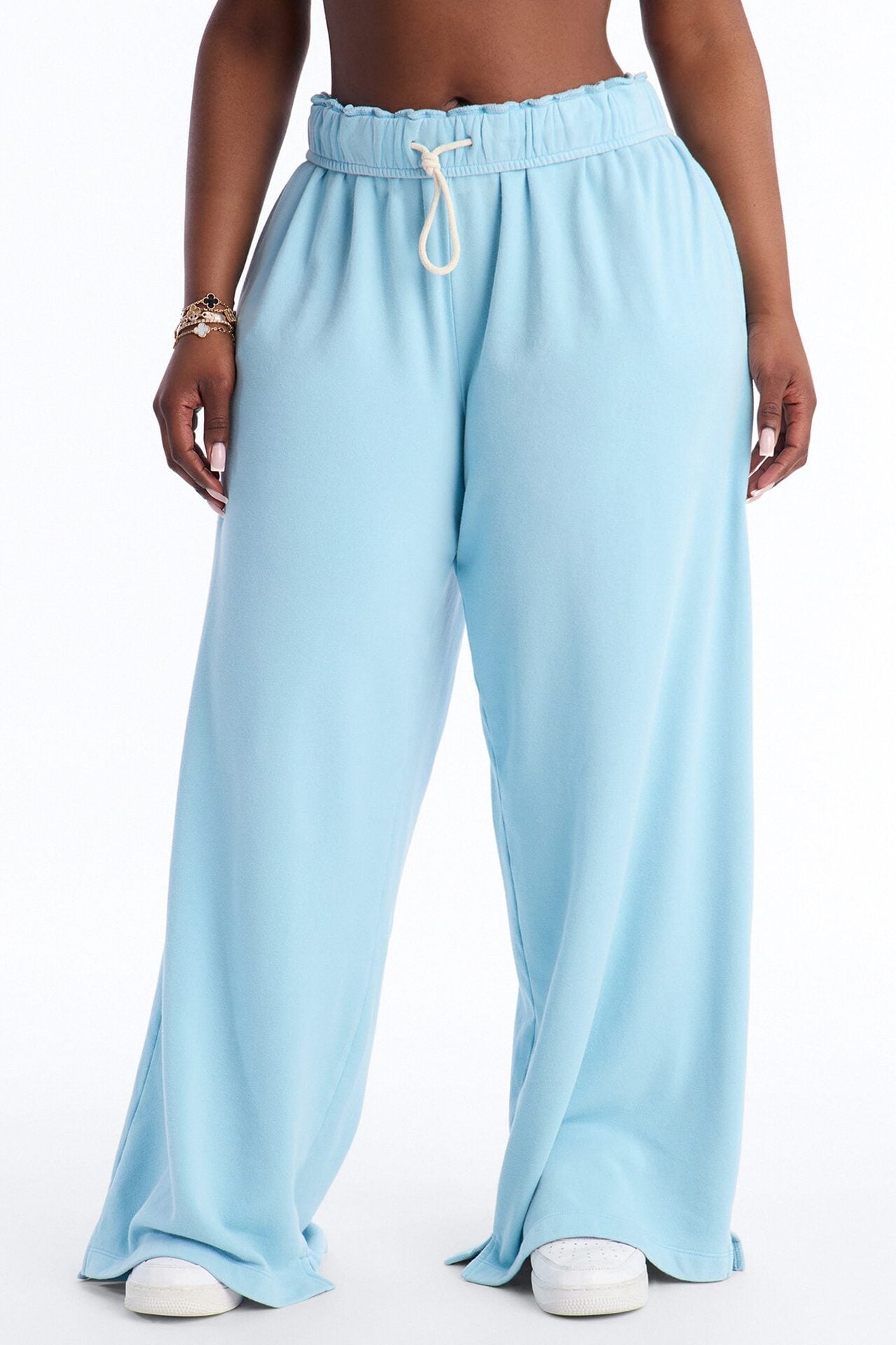 Sophia French Terry Foldover Waist Washed Sweatpant - Blue image 6