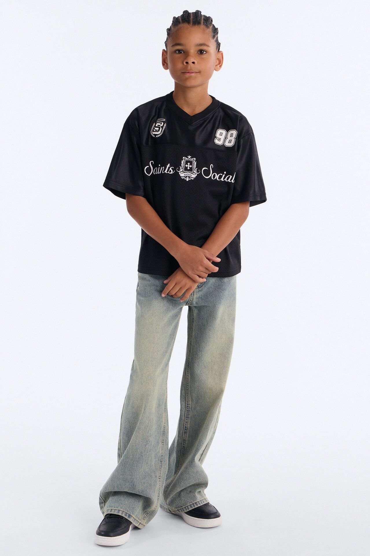 Mini Saints Studios Short Sleeve Soccer Jersey - Black image 2