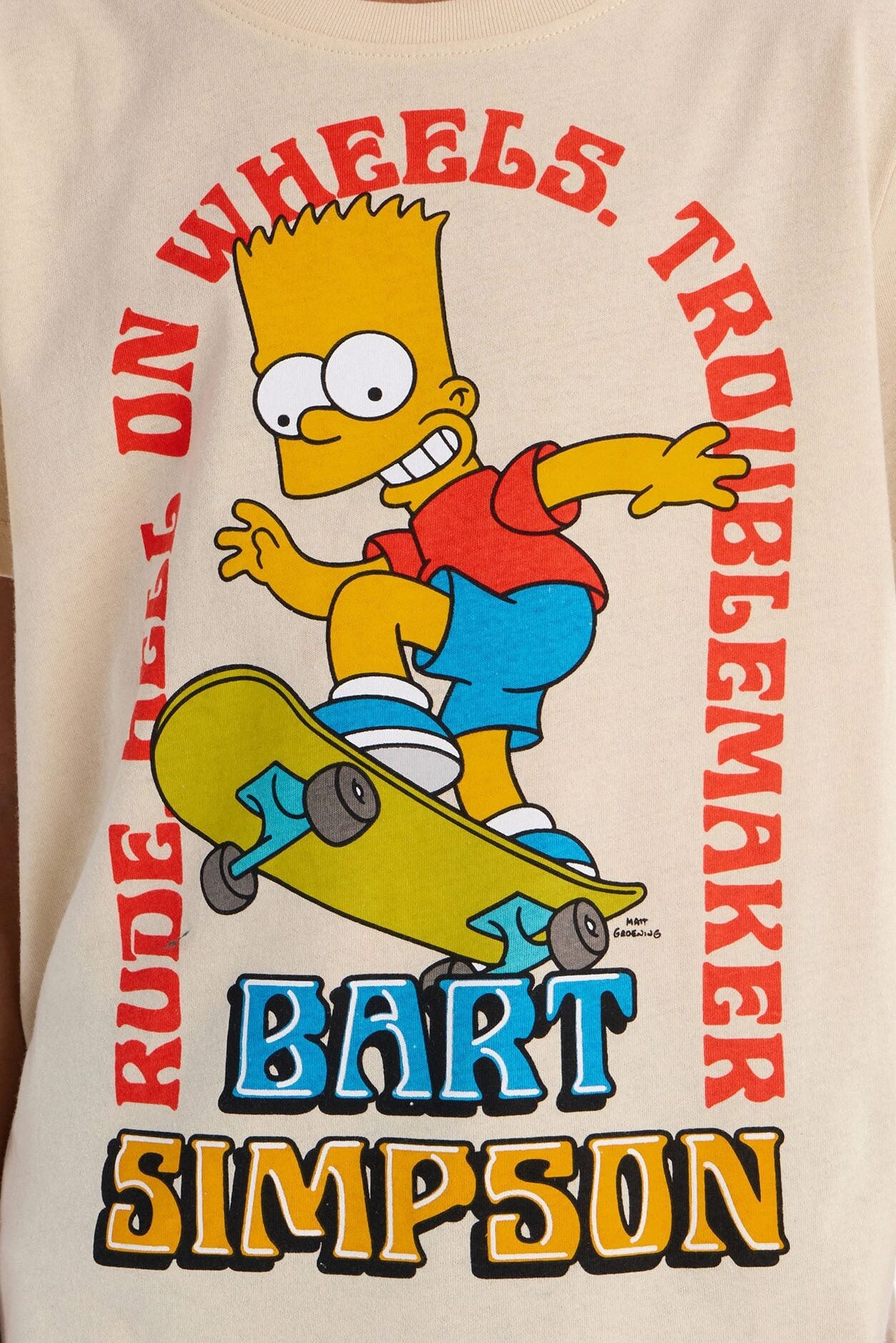 Mini Bart Simpson Troublemaker Short Sleeve Tee - Sand image 3
