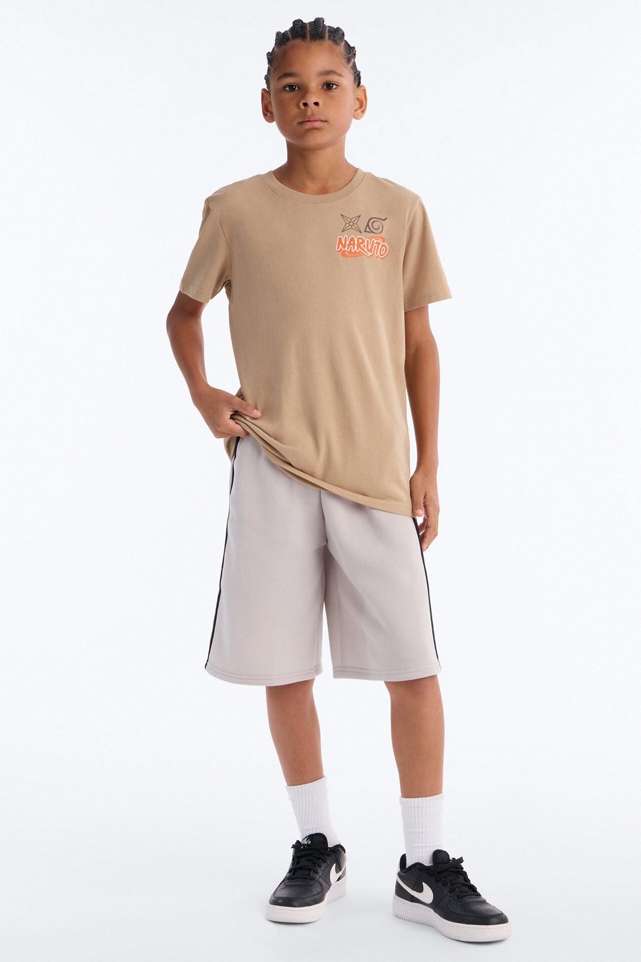 Mini Naruto Short Sleeve Front/Back Tee - Mocha image 3