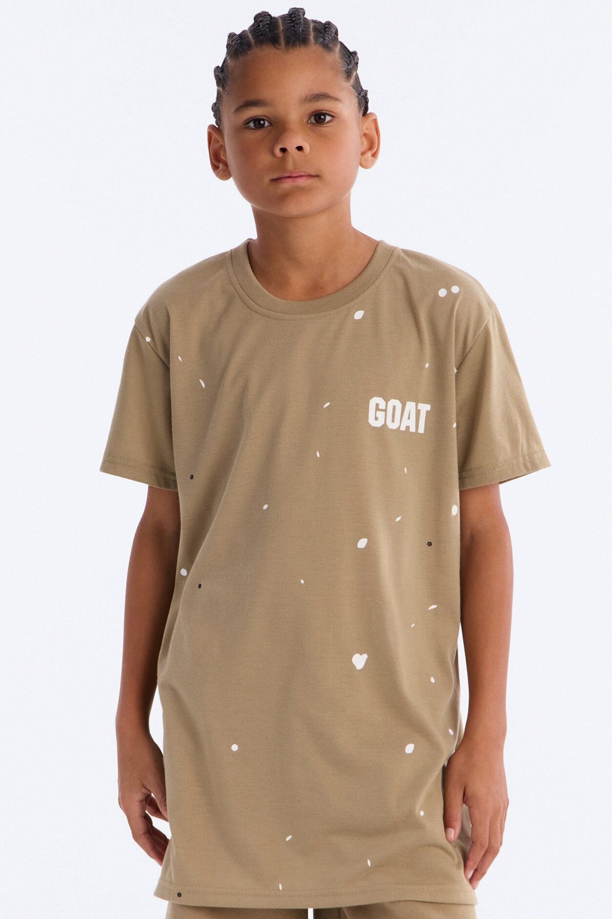 Mini GOAT Speckled Short Set - Stone image 2