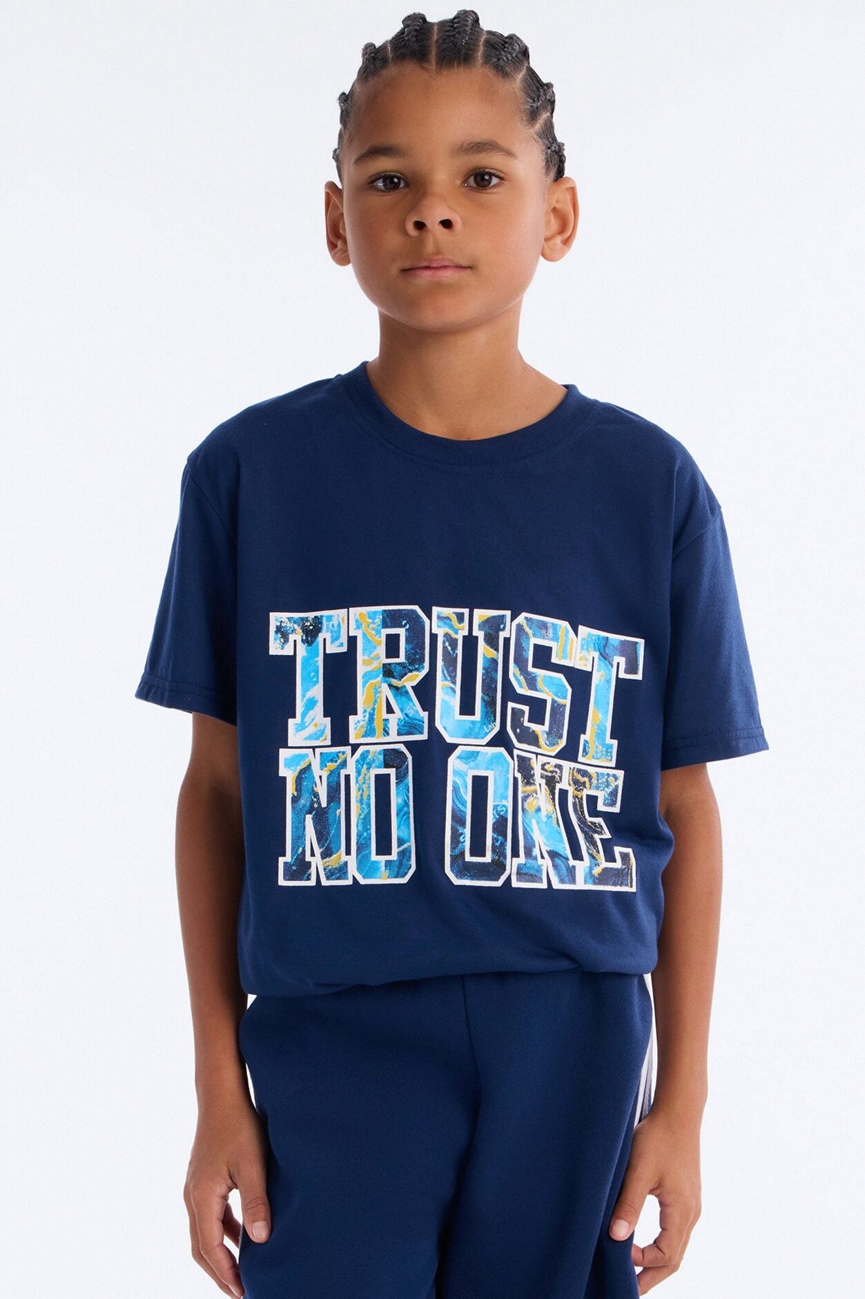 Mini Trust No One Short Set - Navy image 2