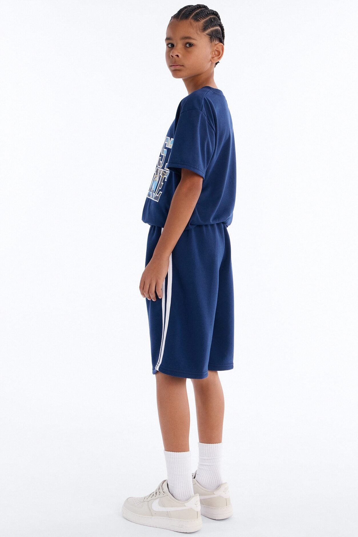 Mini Trust No One Short Set - Navy image 3