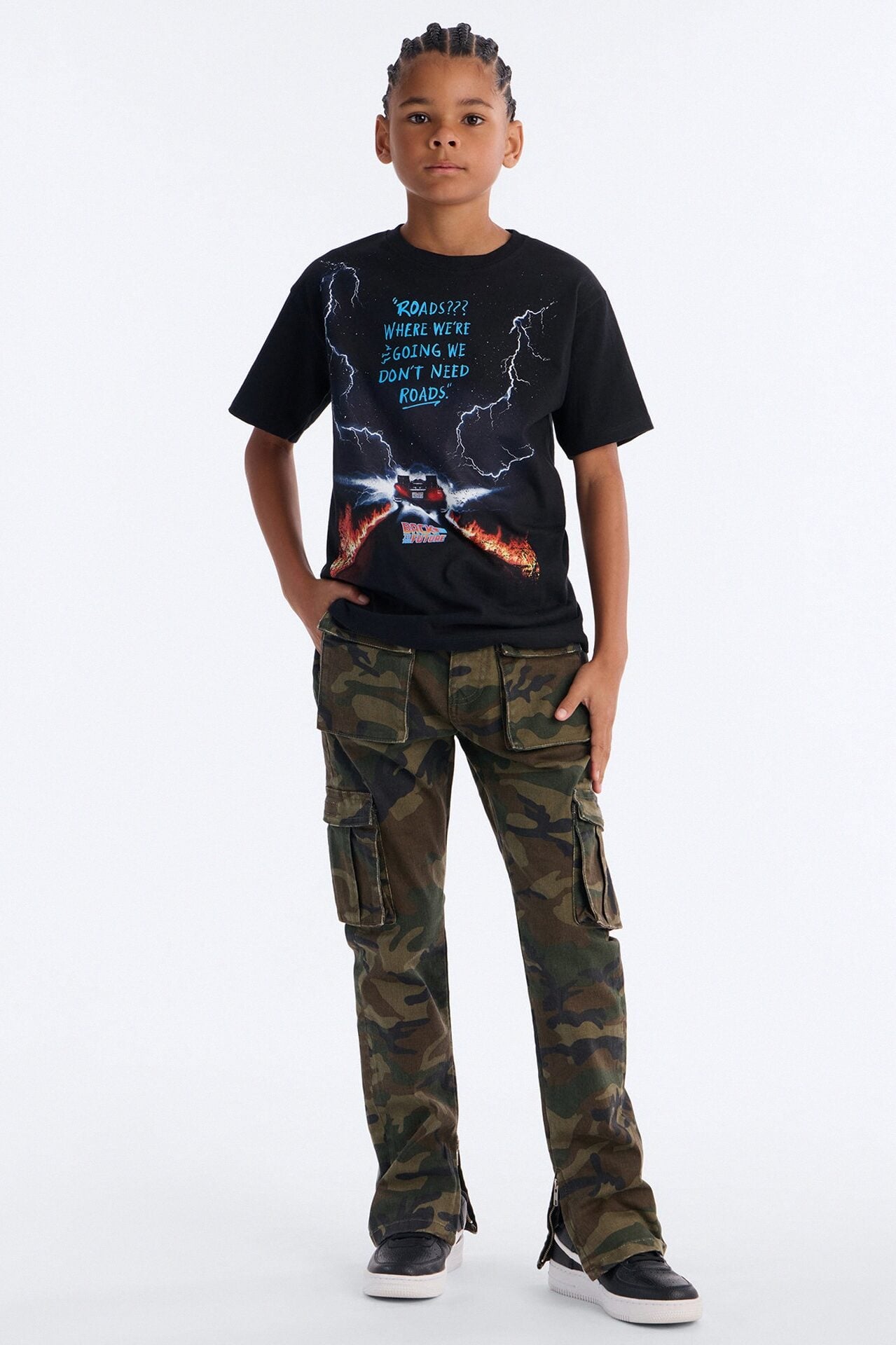 Mini Back To The Future Roads Oversized Short Sleeve Tee - Black image 2
