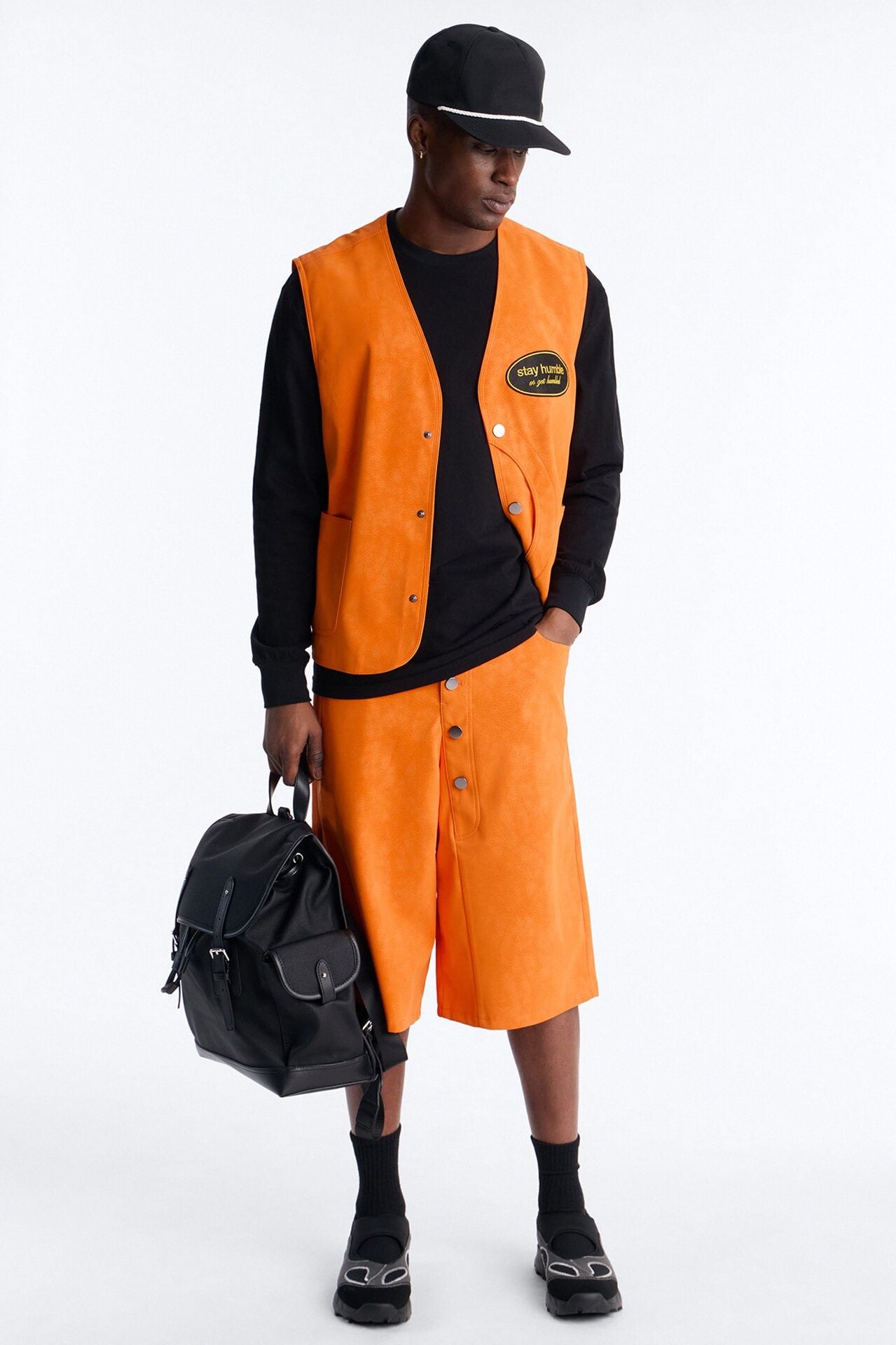 Rebel Hyde Faux Leather Vest - Orange image 2