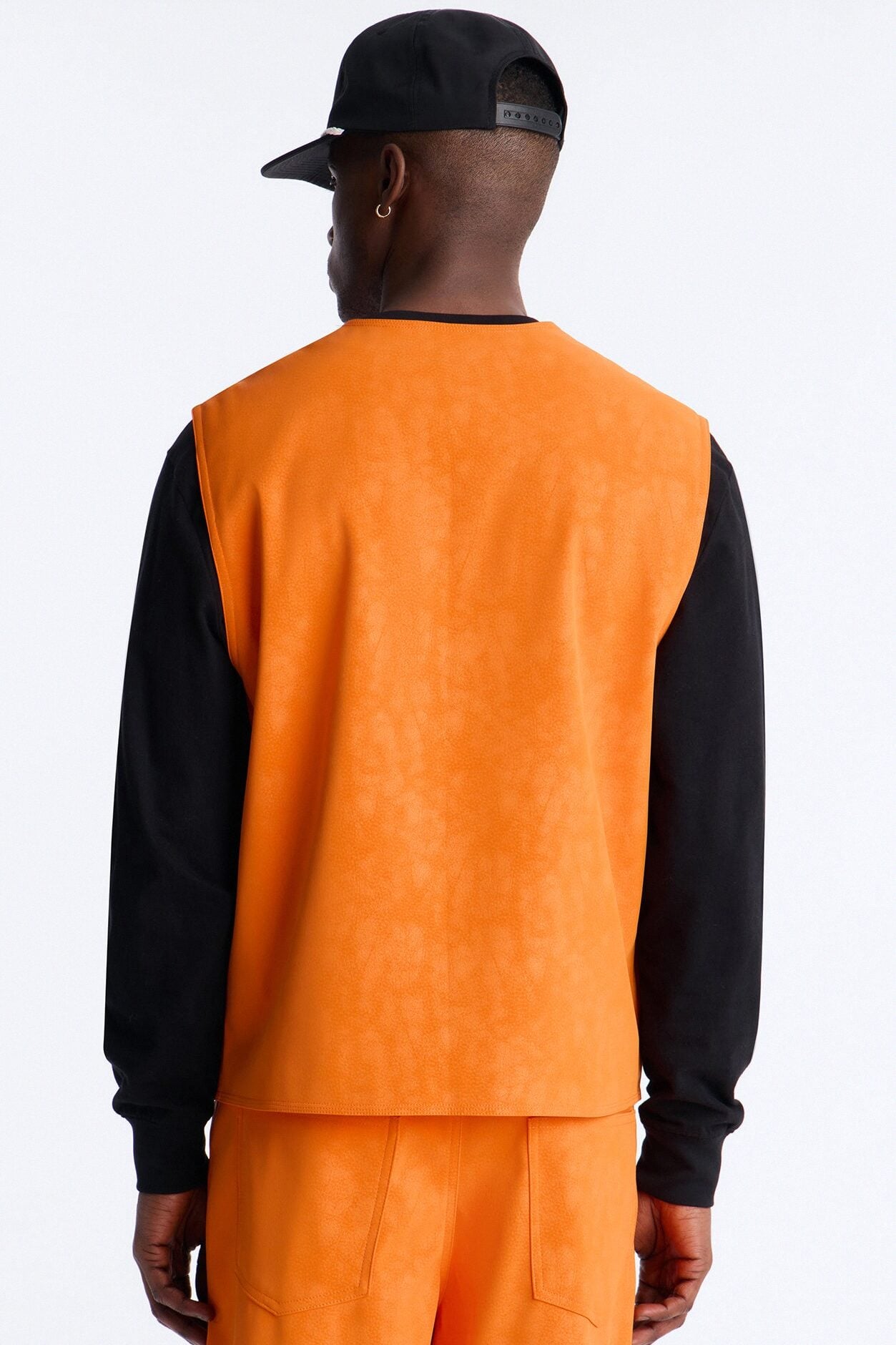 Rebel Hyde Faux Leather Vest - Orange image 3