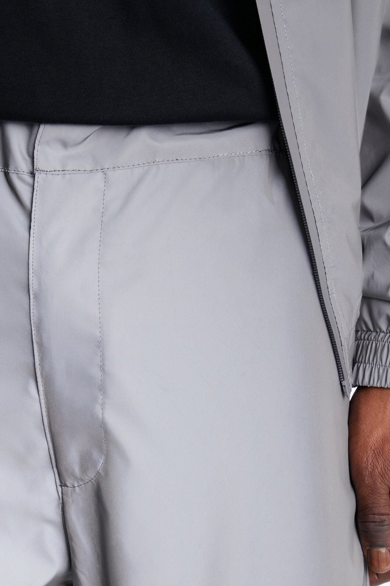 Baggy Reflective Zip Pant - Silver image 3