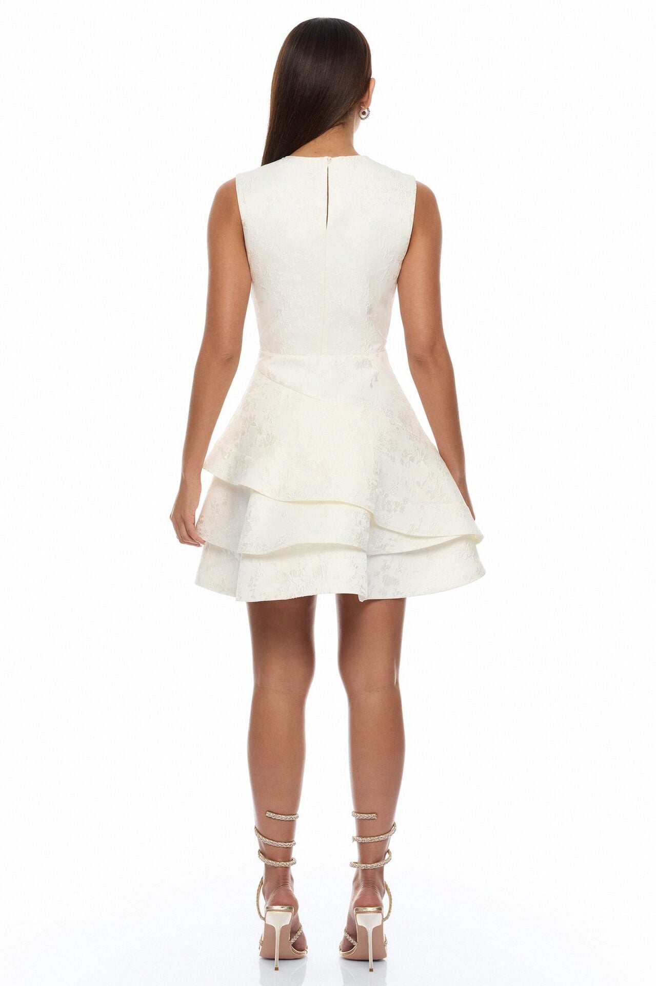 Penelope Jacquard Mini Dress - Off White image 4