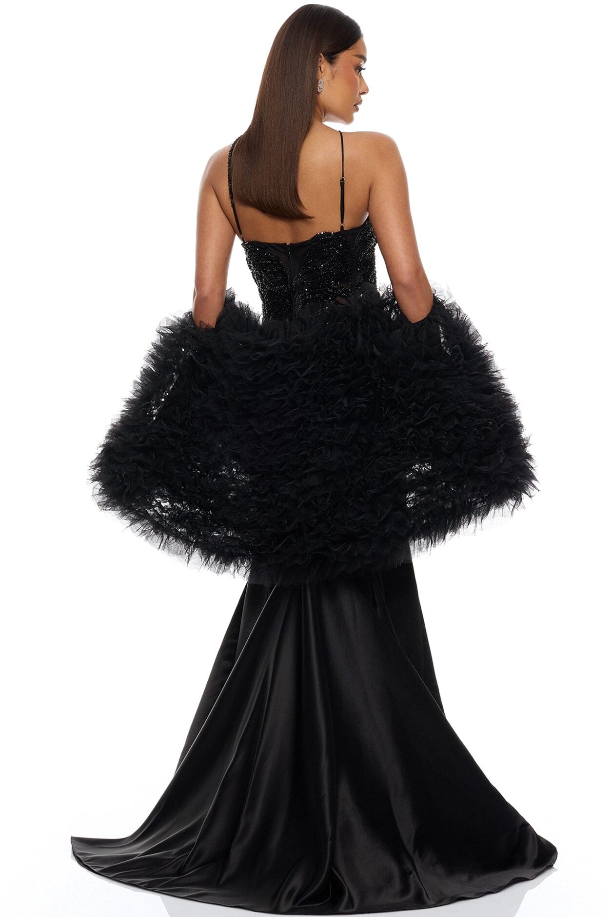 Pure Glamour Embellished Mermaid Gown - Black image 5